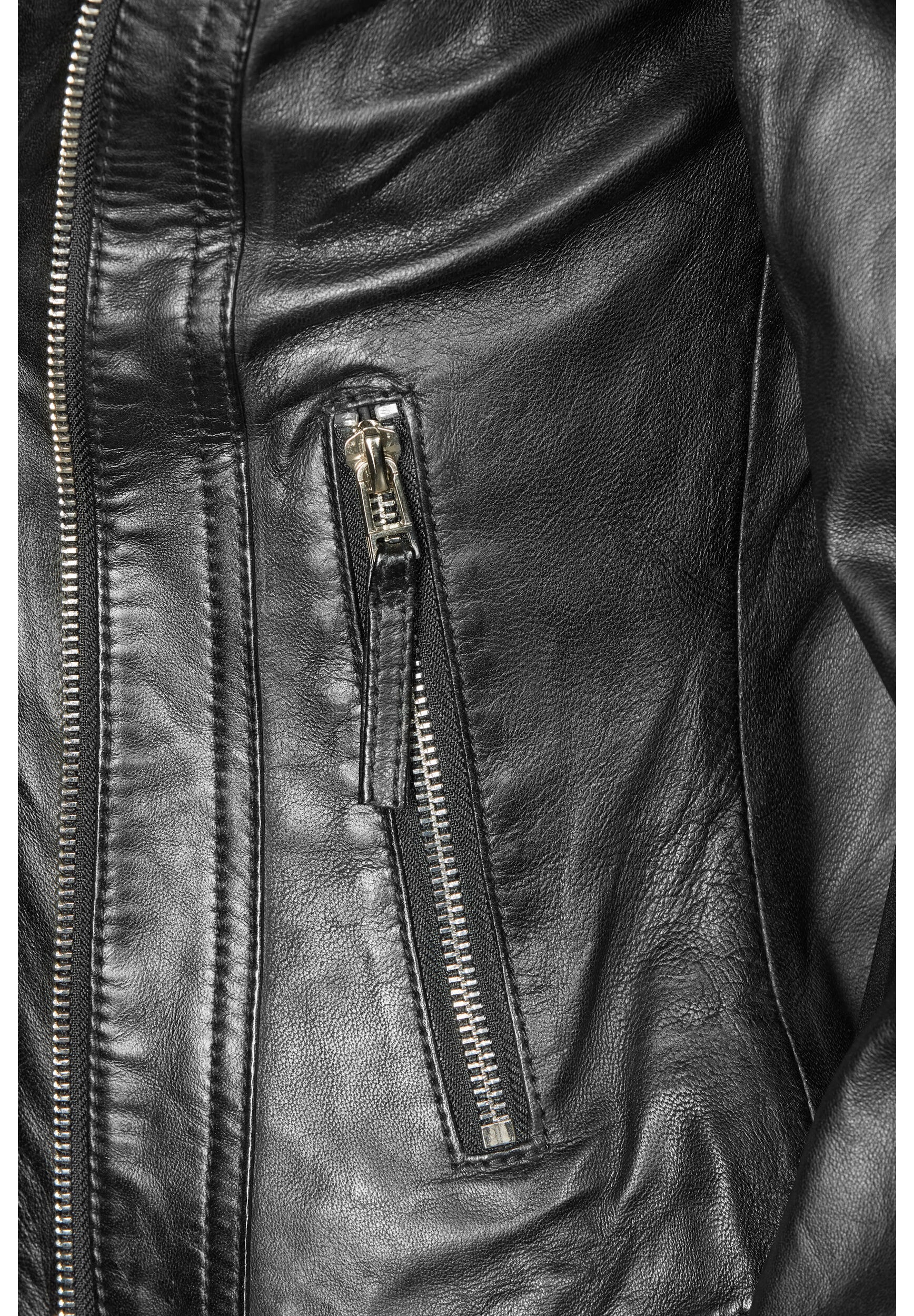 Apple of Eden Lederjacke »Apple of Eden Lederjacke AOE-129« ohne Kapuze mit Reißverschlusstaschen