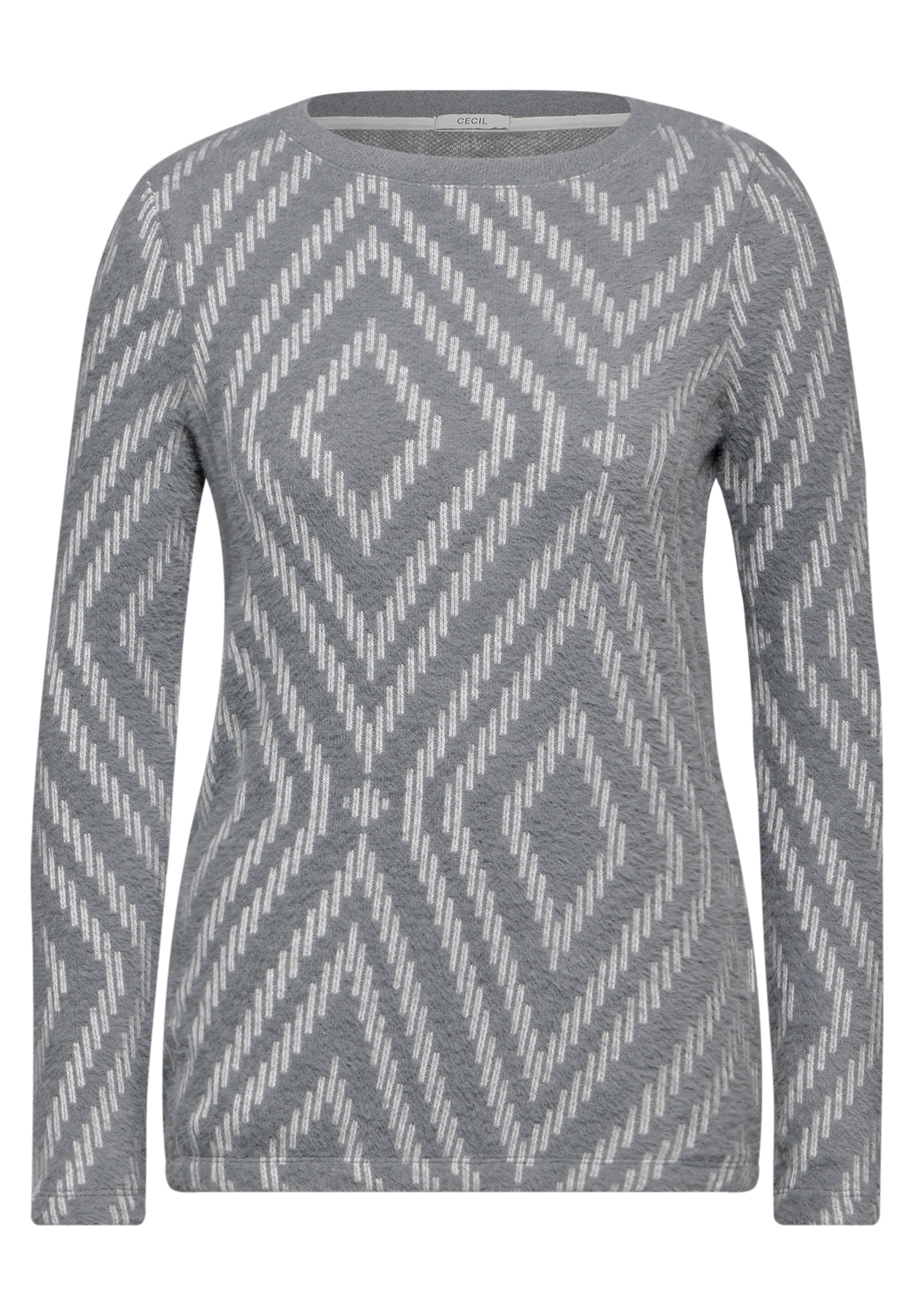 Cecil Langarmshirt, Jacquard