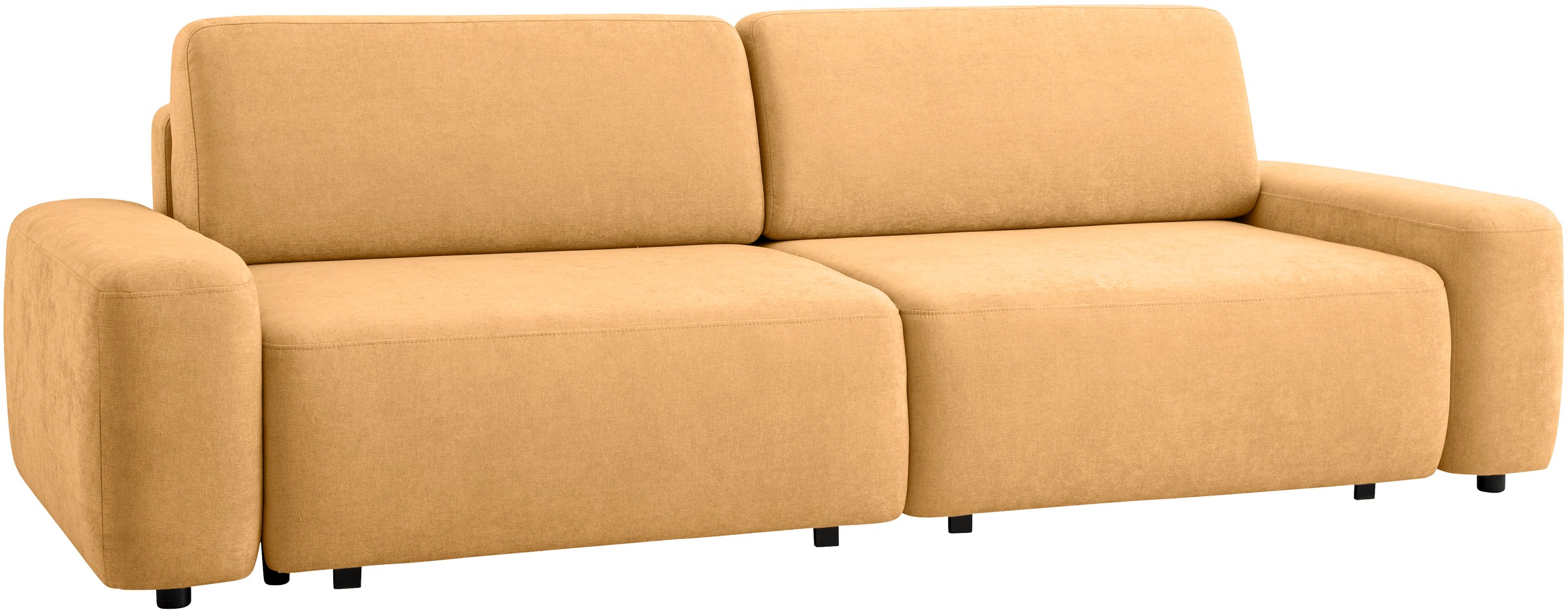 INOSIGN 3-Sitzer »TORGE (257cm), Sofa,Schlafsofa in Cord, Samtvelours, Struktur fein«, rundes Design, Schlaffunktion u. Bettkasten, Liegefläche: 135/200 cm