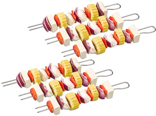 Buddy's Grillspieß »Buddy BBQ«, (Set, 6 St.), Doppelspieße, Schaschlikspieße, Fleischspieße, Edelstahl, 9 cm