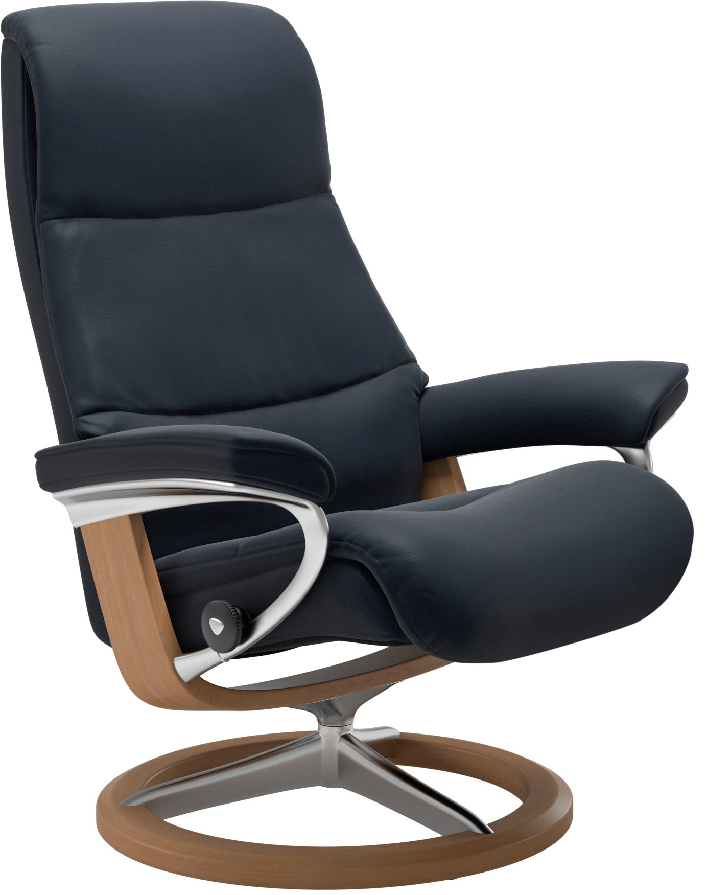 Stressless® Relaxsessel »View«, (Set, Relaxsessel mit Hocker), mit Signature Base, Größe S,Gestell Eiche