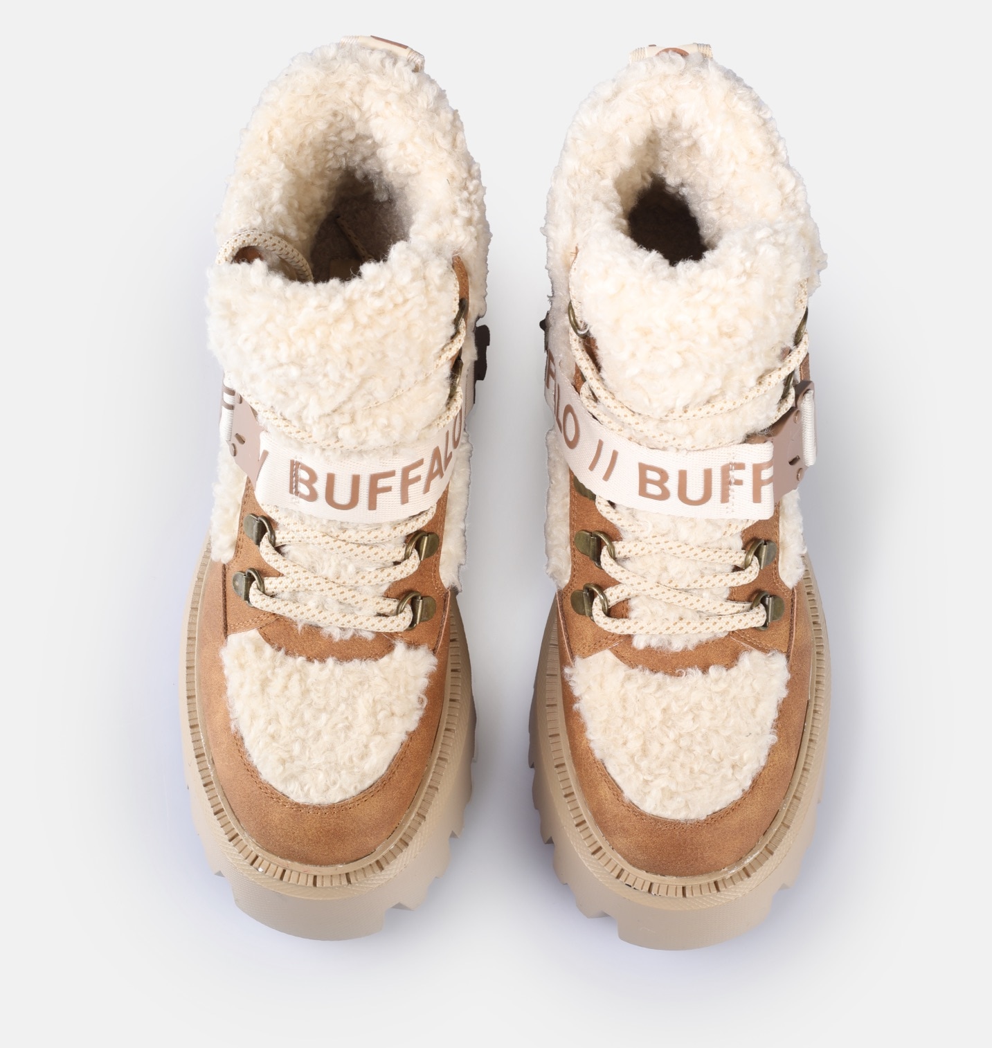 Buffalo Plateaustiefelette »Aspen Com Mid Warm«  Winterboots, Schnürboots, Stiefelette mit kuscheligem Warmfutter