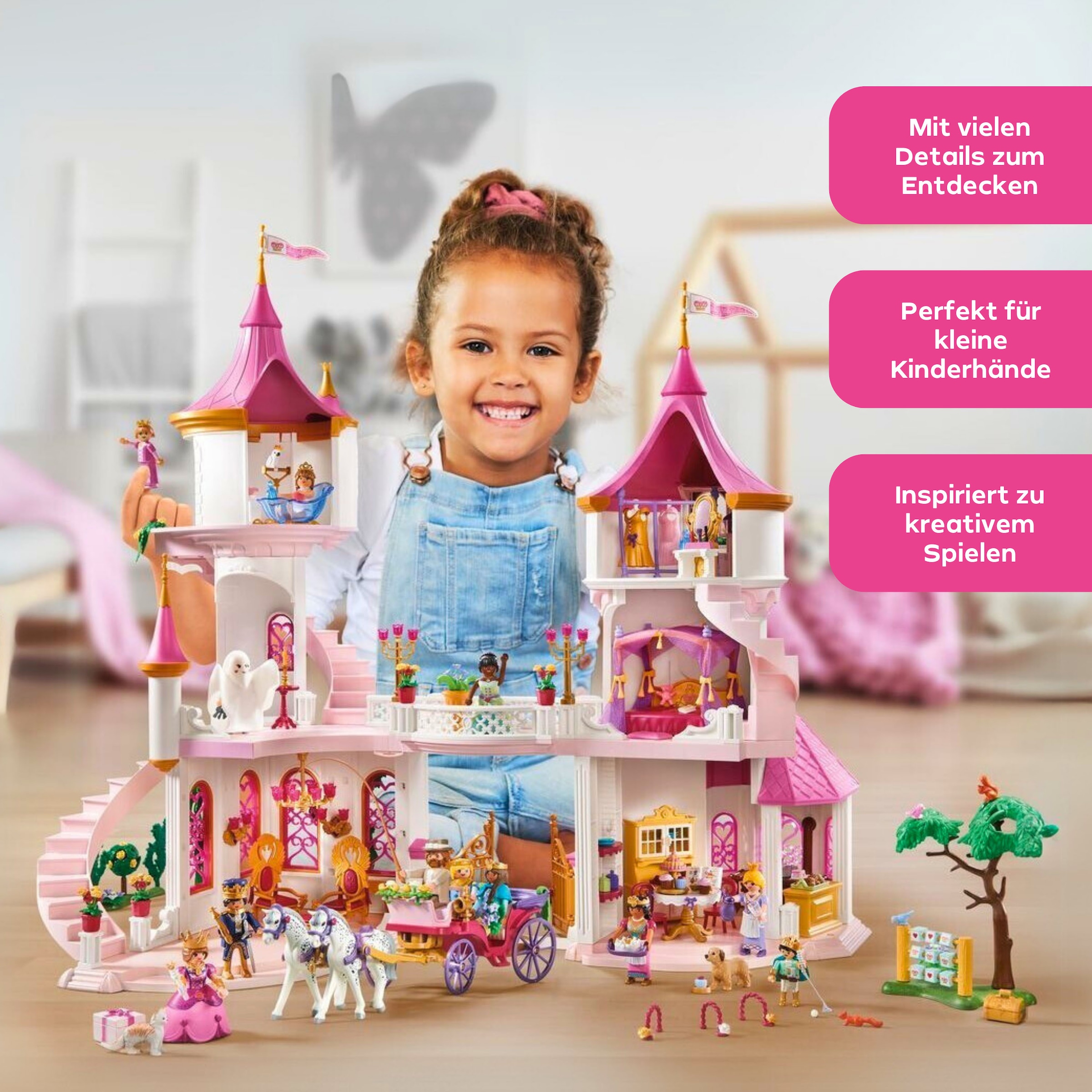 Playmobil® Konstruktions-Spielset »Prinzessinnenschloss mit Königspaar (71845), Playmobil Princess Magic« Made in Germany