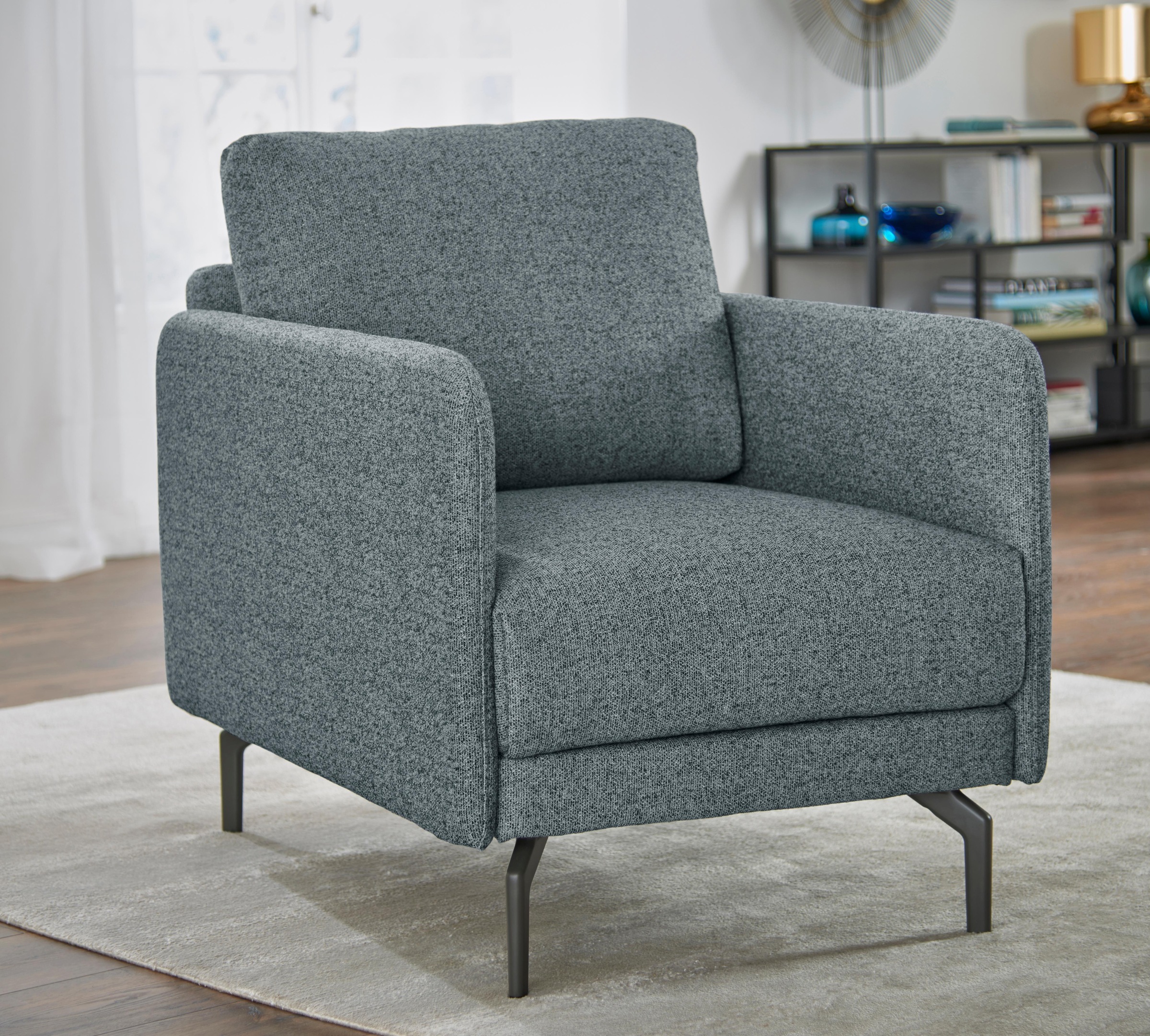 Creation BY ROLF BENZ Sessel »CR.450, Designsessel, Loungesessel«, Armlehne sehr schmal, Breite 70 cm, Alugussfuß Umbragrau