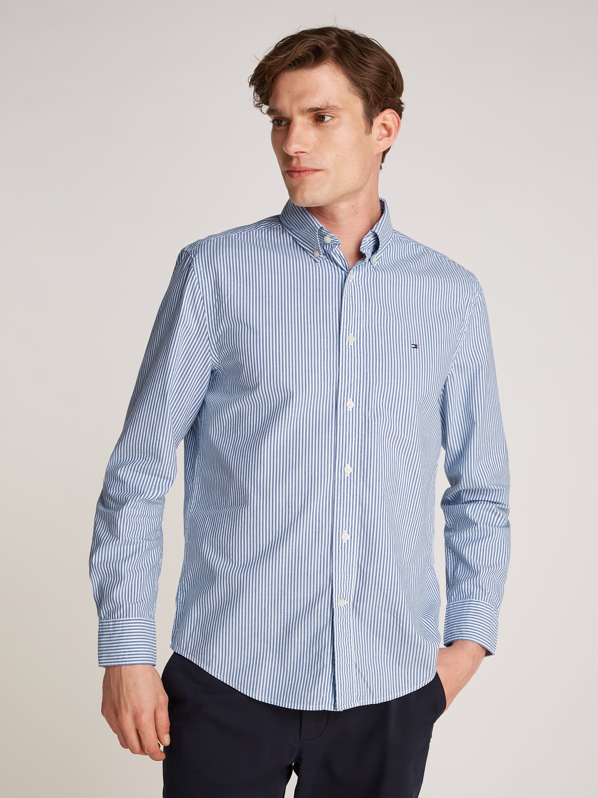 Langarmhemd »FLEX POPLIN CLASSIC STP RF SHIRT«, mit Sreifenmuster