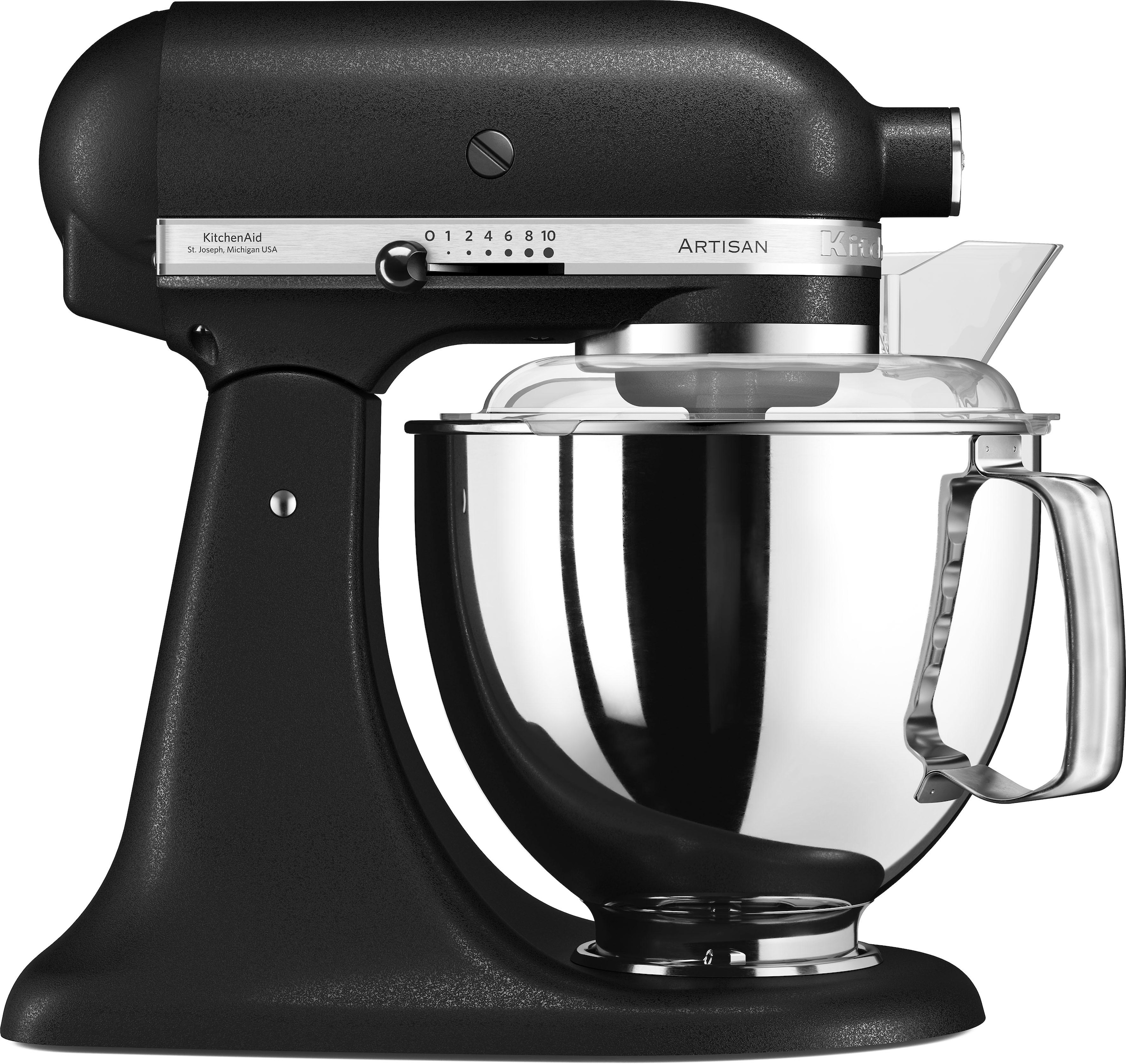 KitchenAid Küchenmaschine »5KSM175PSEBK GUSSEISEN SCHWARZ«, Gratis Wasserkocher, 2. Schüssel, Flexirührer (Wert ca. 347,-UVP)