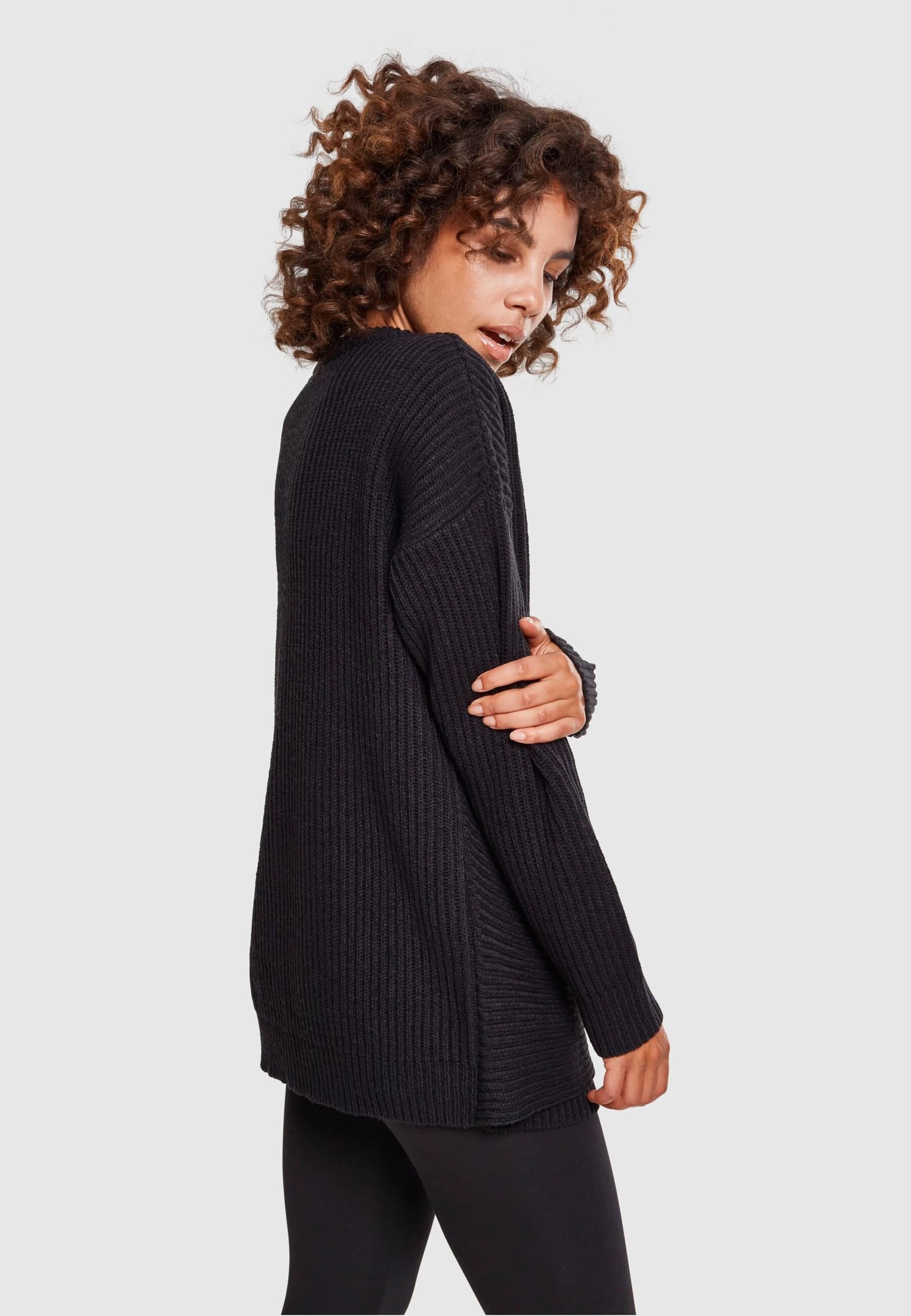 URBAN CLASSICS Rundhalspullover »Urban Classics Damen Ladies Wrapped Sweater«, (1 tlg.)