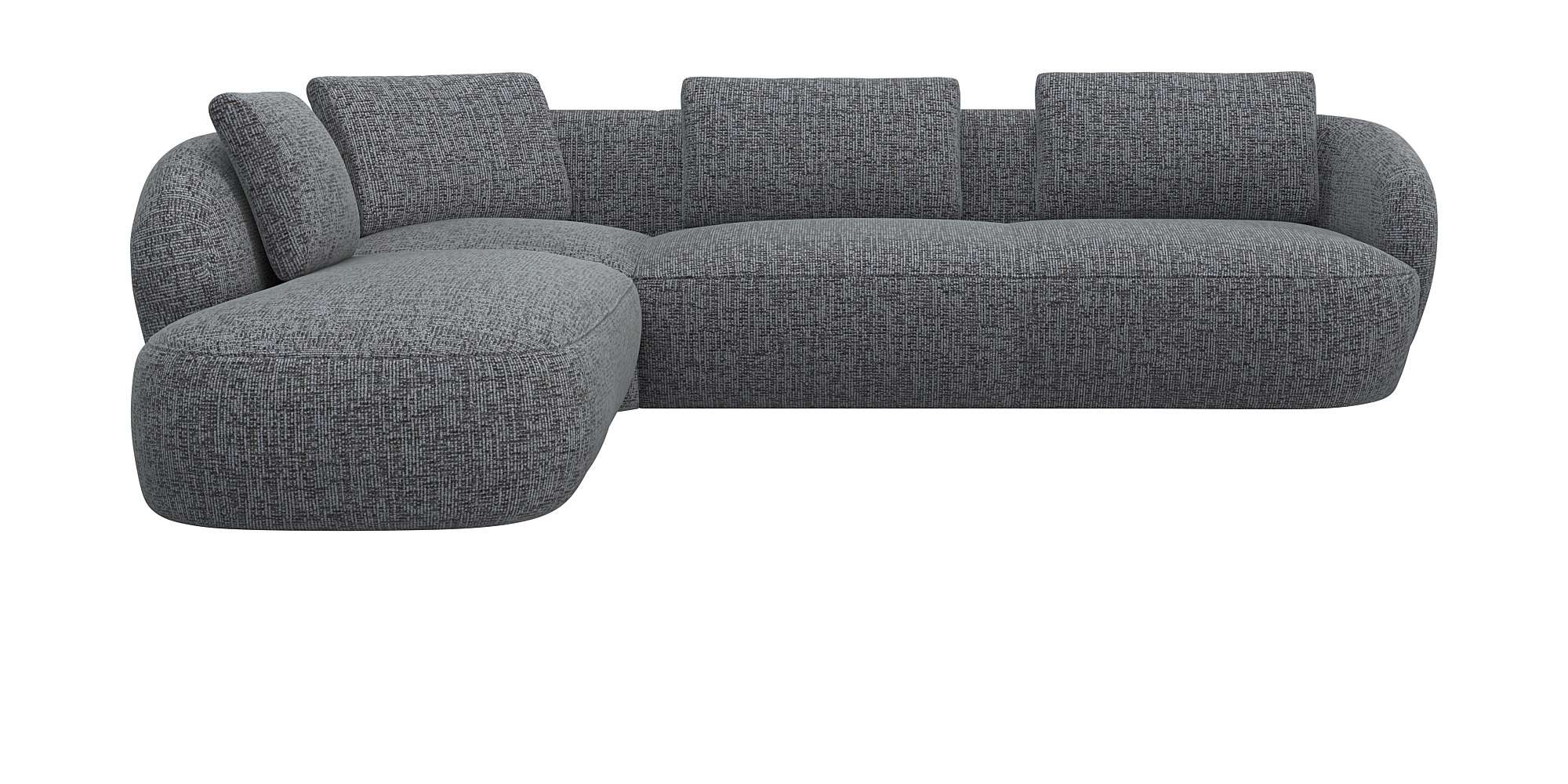 FLEXLUX Ecksofa »Torino, rund, L-Form, Sofa-Ecke mit Ottomane«, Modernes, o günstig online kaufen
