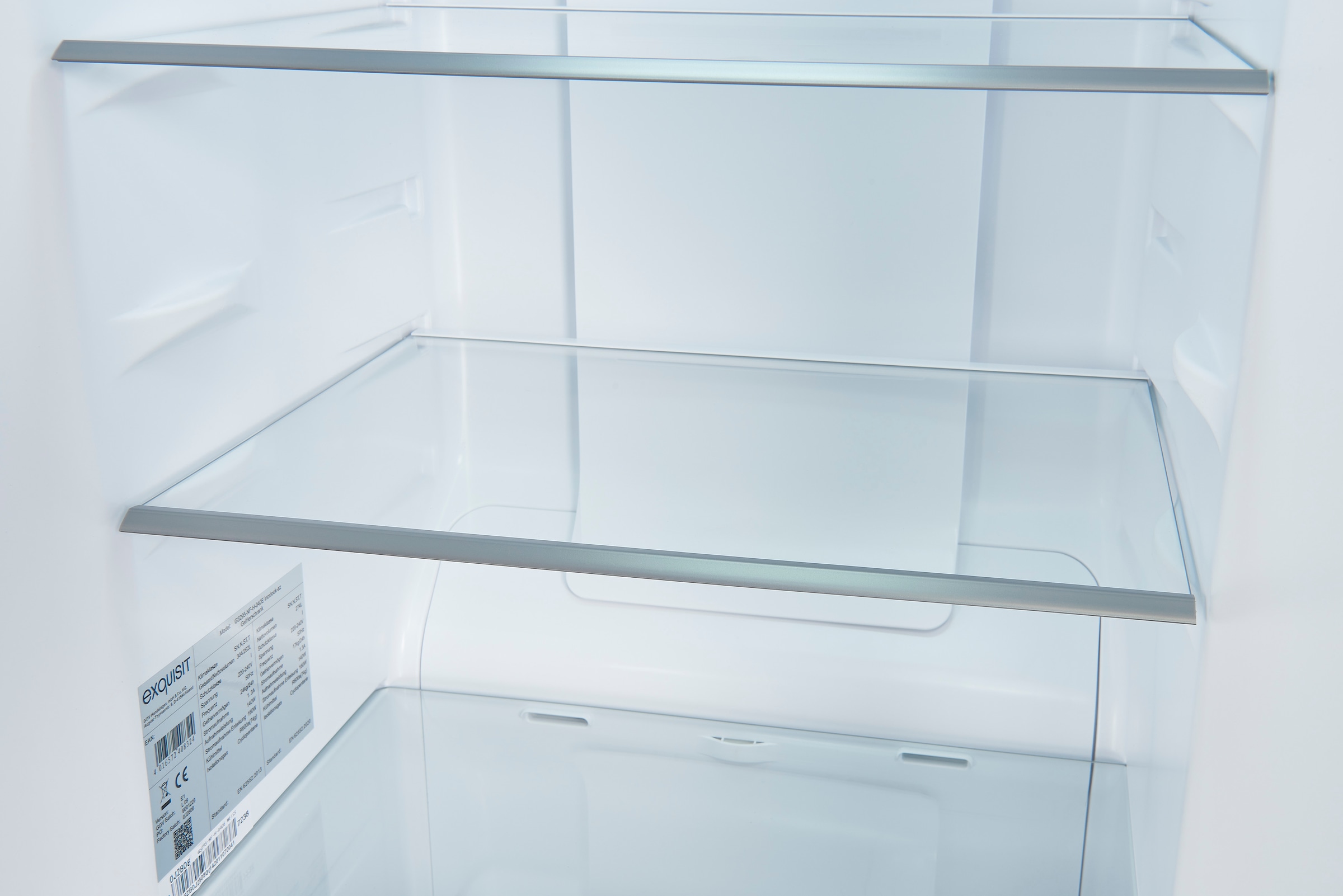 exquisit Gefrierschrank »GS295--H-040E inoxlook«, 185 cm hoch, 60 cm breit, Türanschlag wechselbar