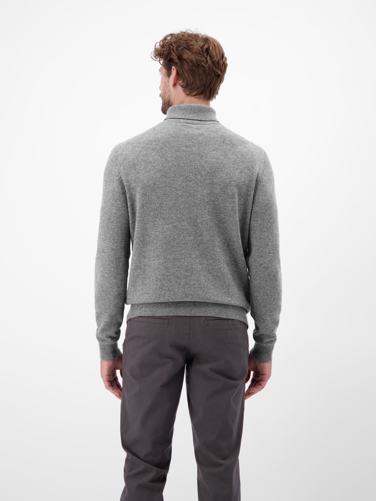 LERROS Rollkragenpullover mit Logo-Stickerei und aus Schurwolle mit Kaschmir