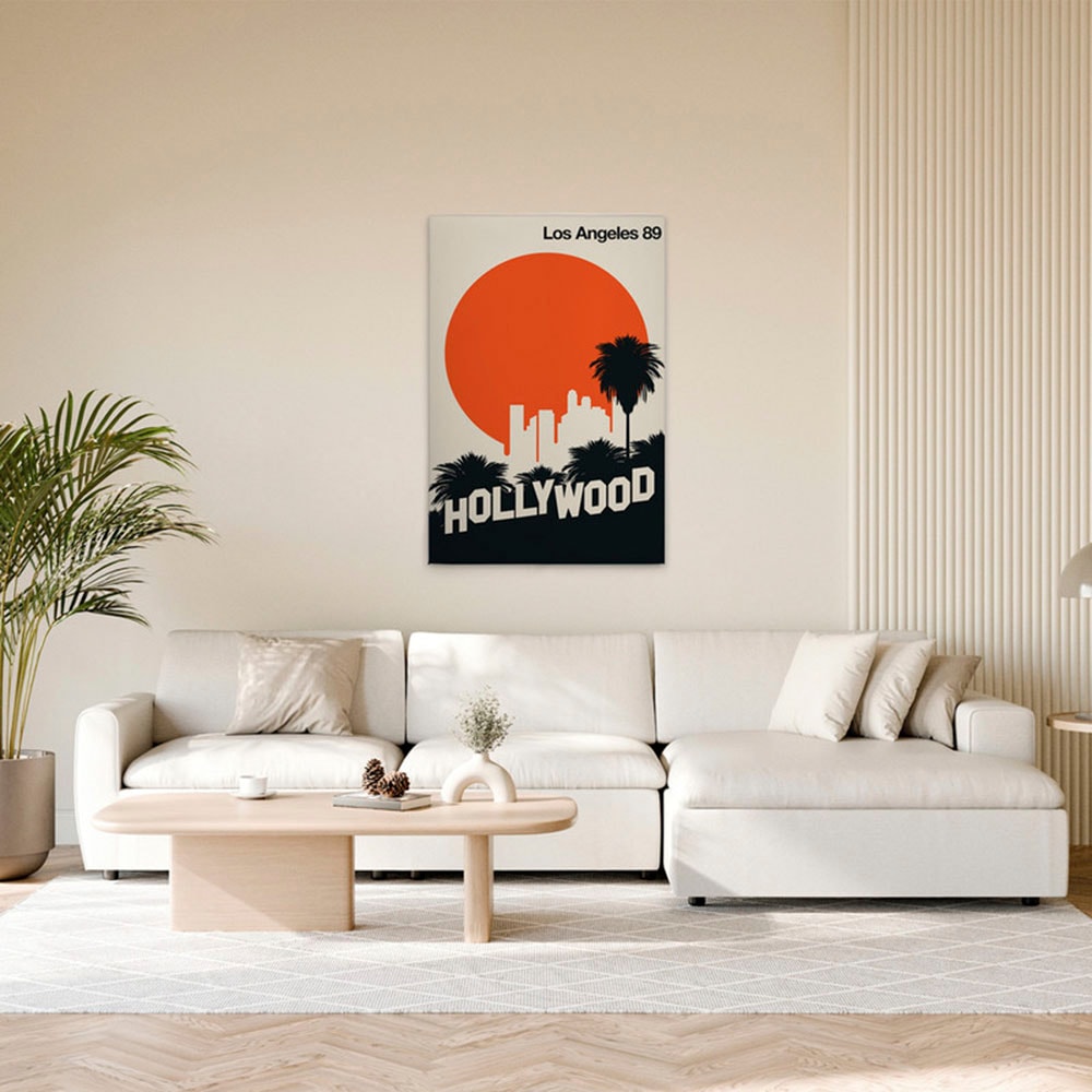 A.S. Création Leinwandbild "LosAngeles89 - Wandbild Creme Schwarz Keilrahme günstig online kaufen