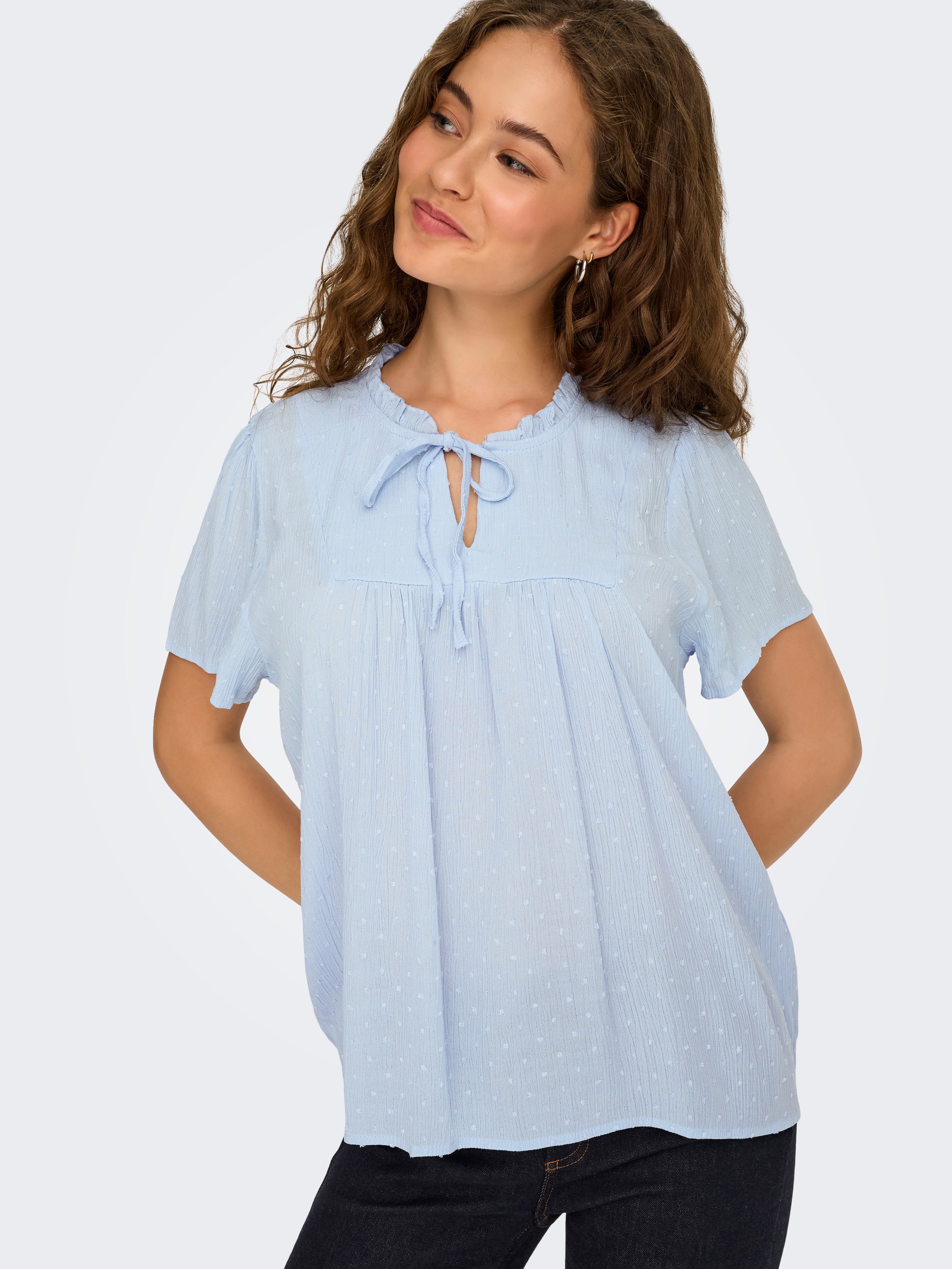 JDY Kurzarmbluse "JDYLIMA LIFE S/S TOP WVN NOOS" Viskose, loose fit günstig online kaufen