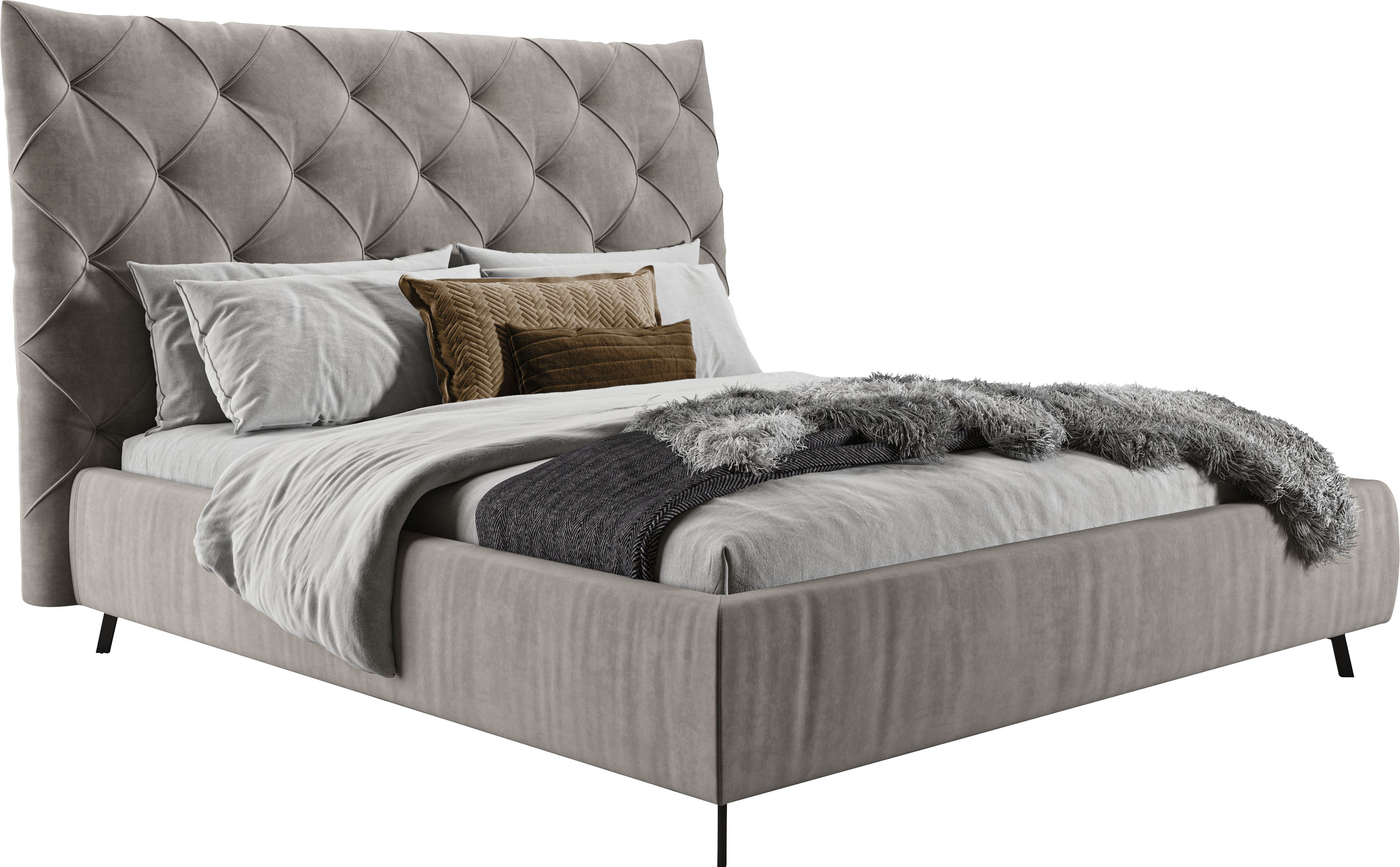 Home affaire Polsterbett "Maxime, in 4 Breiten bis 200cm, auch in Leder" Kopfteilhöhe 143 cm, belastbar bis 280 kg, auch in Überlänge 220cm
