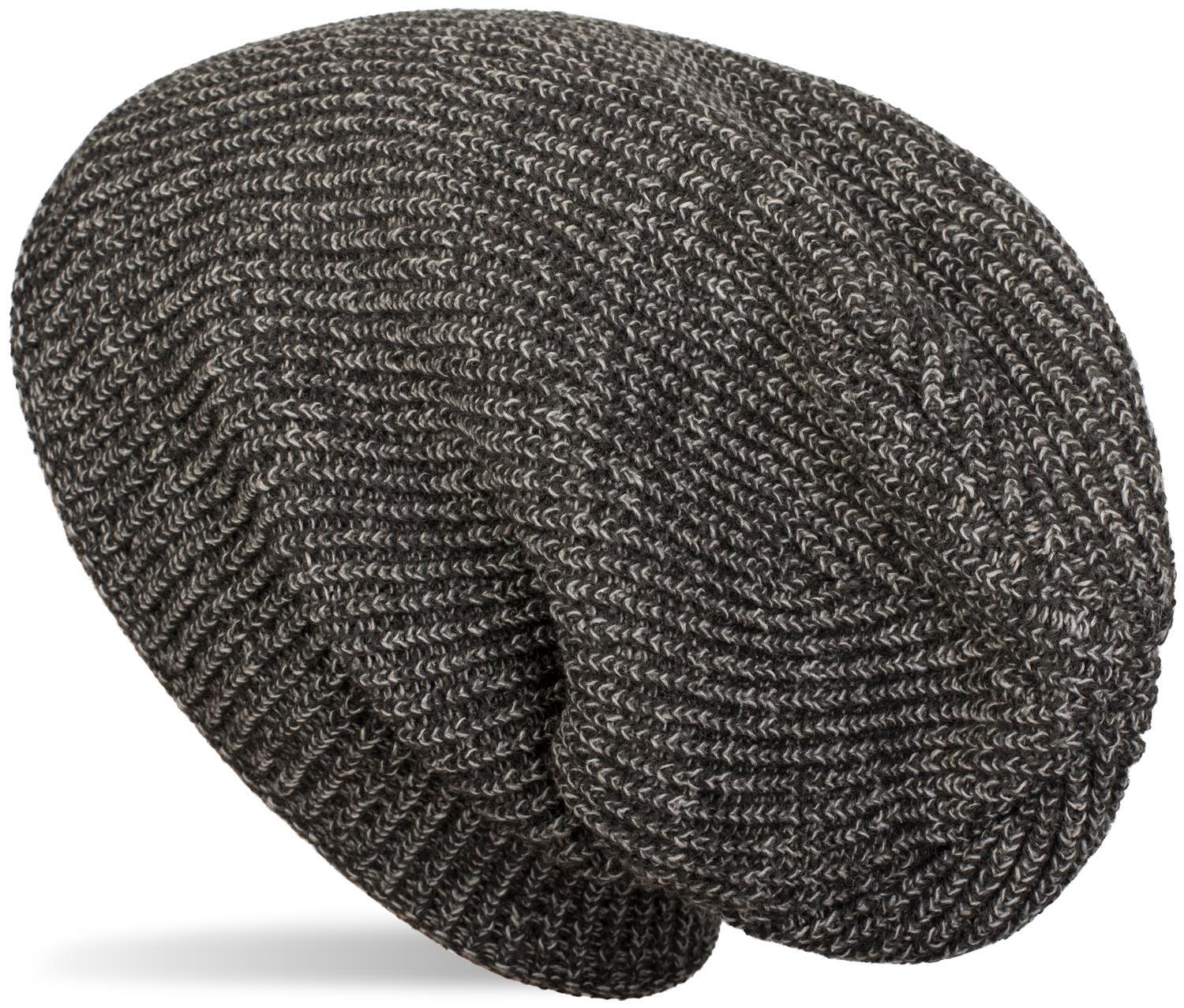 styleBREAKER Strickmütze "Melierte Feinstrick Beanie Mütze mit Fleece" 1 Stk.