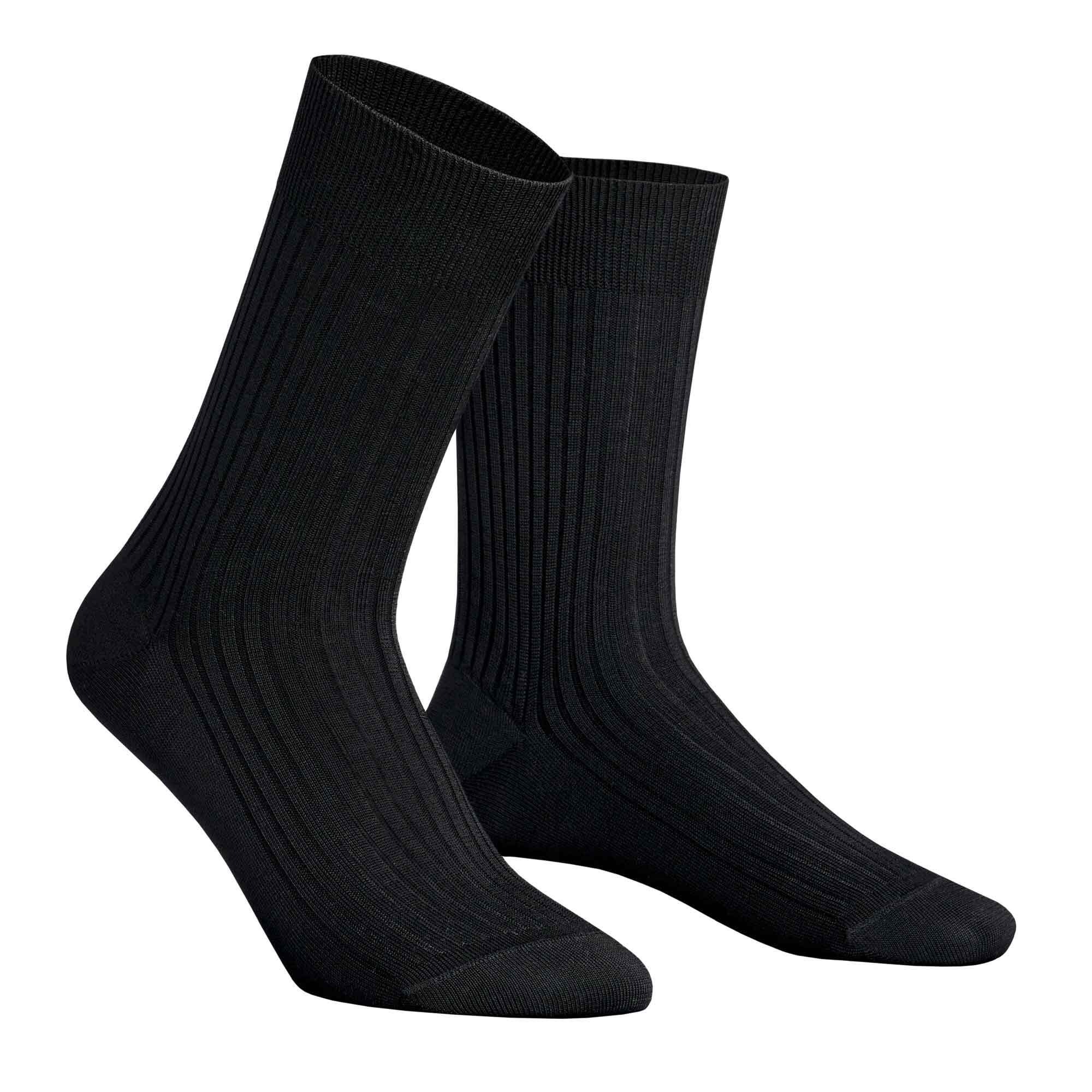 KUNERT Damen Socken "Socke Festive Rib", Gr. 41, schwarz, Obermaterial: 100% Baumwolle CO., Socken