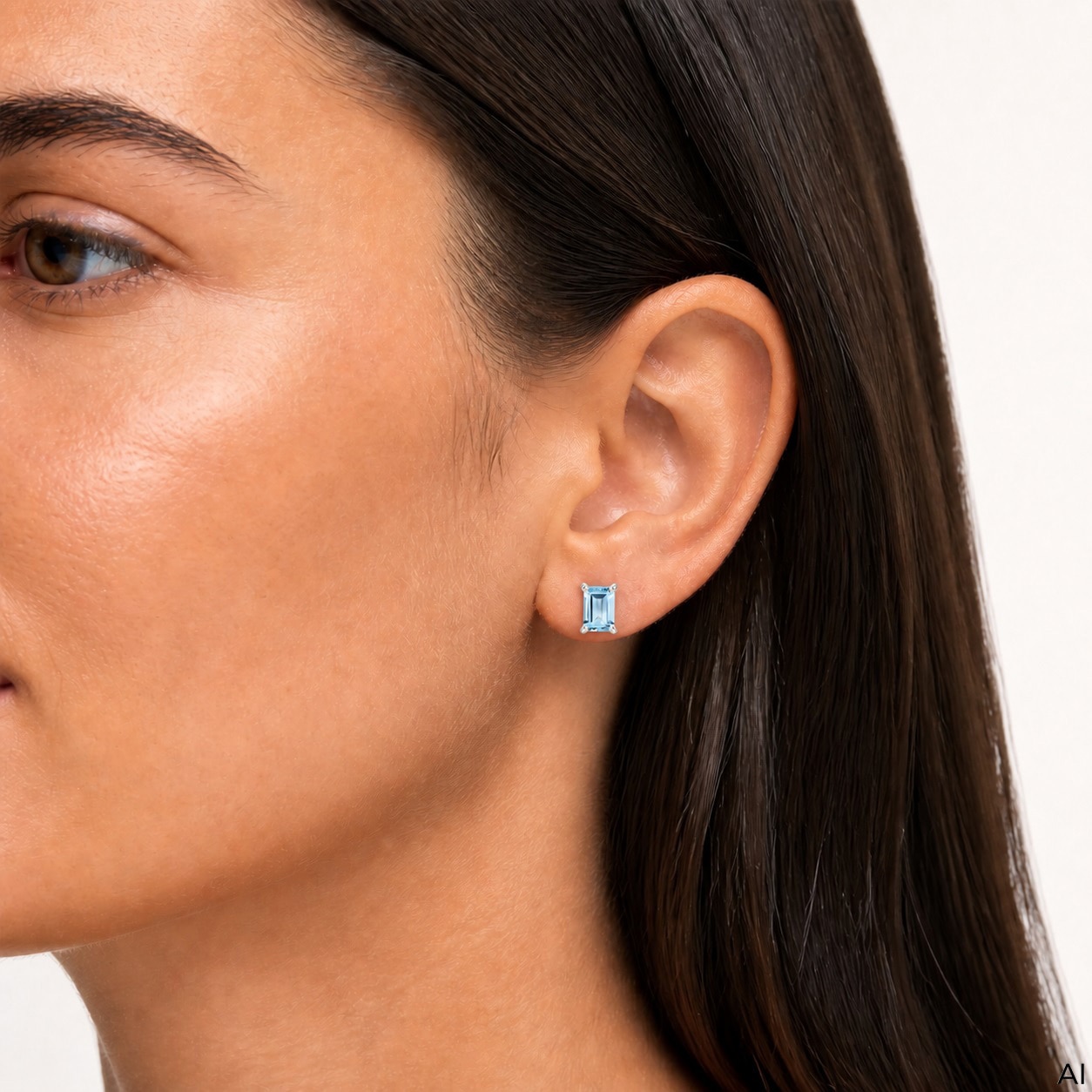 Zeeme Paar Ohrstecker »Silber 925 rhodiniert mit einem Sky Blue Topas Rechteck«