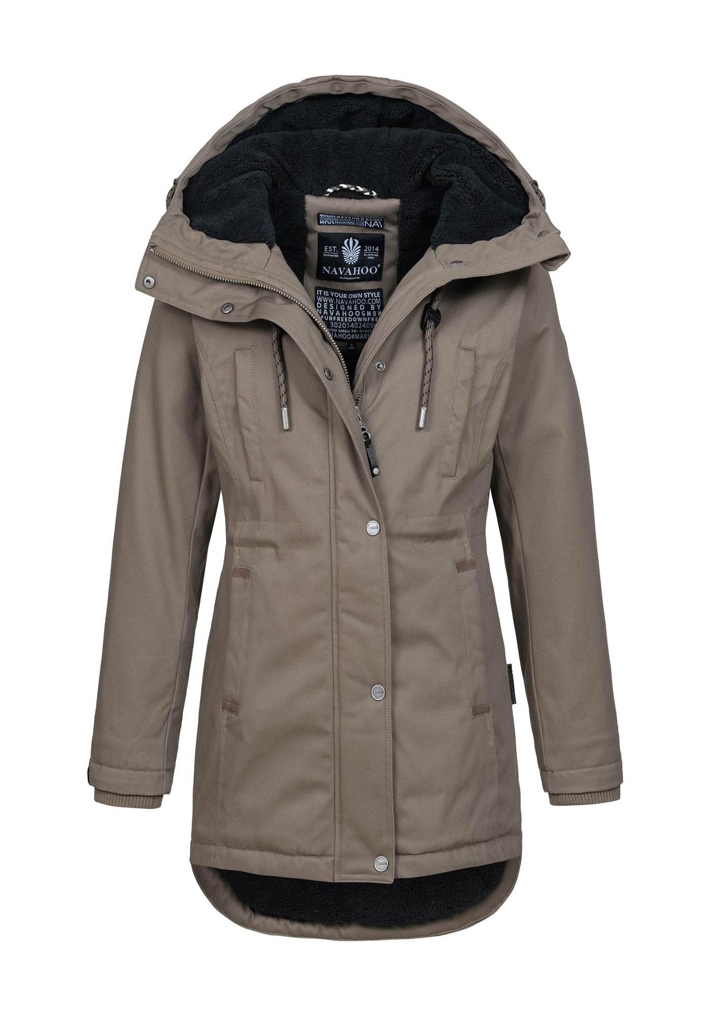 Navahoo Winterjacke »Winterfunke«, Designer Winterjacke mit Teddyfell gefüttert