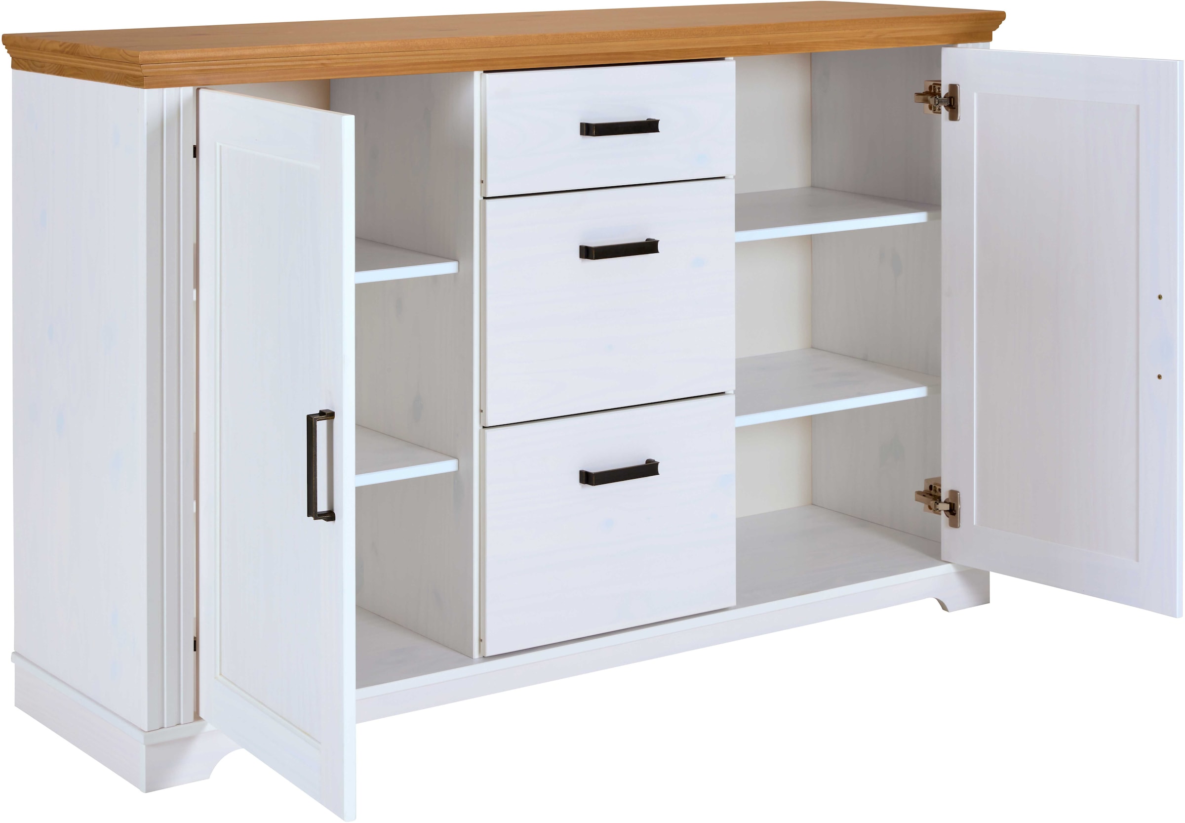 Inter Link Sideboard »Maluno« 1 Stk. tlg. Kiefer Massiv, Soft-Close, Stauraum, BxTxH: ca. 166,4 x 48,3 x 104 cm
