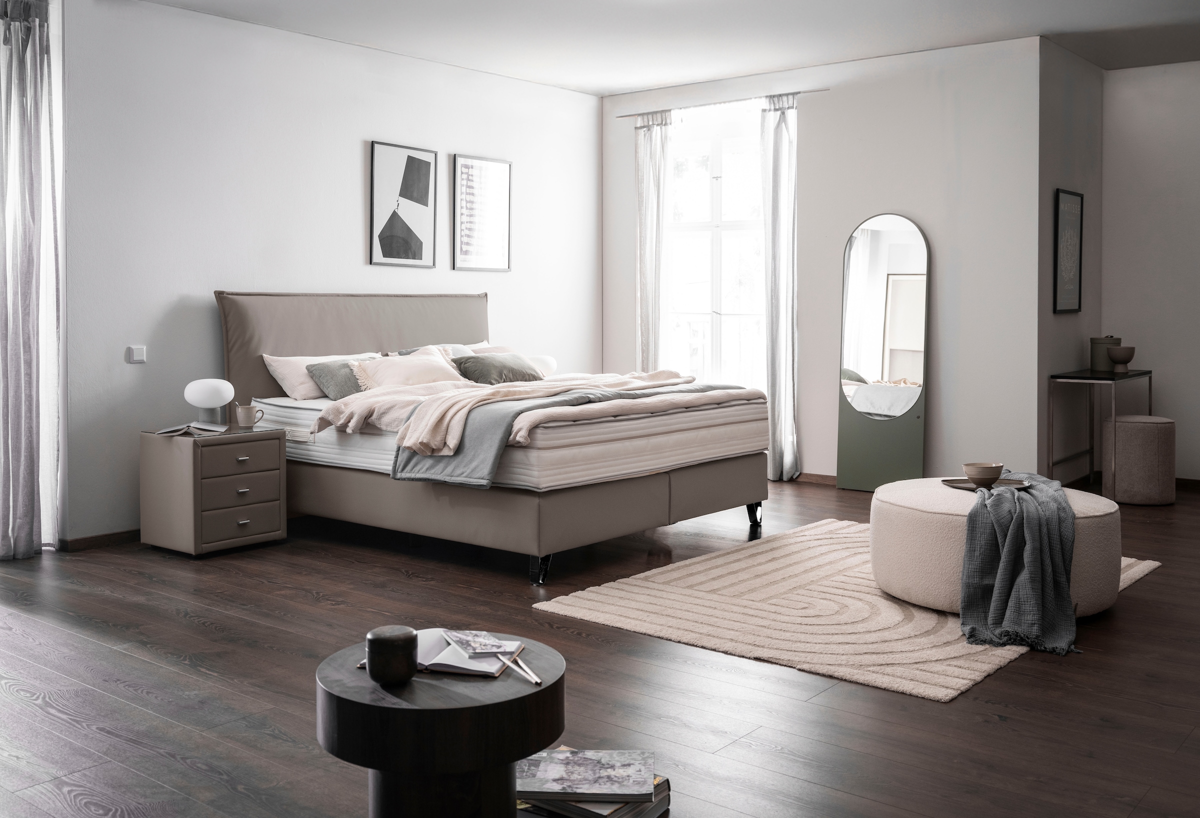 alina Boxspringbett »Manrid in der Breite 180x200cm«, inkl. Partnermatratze