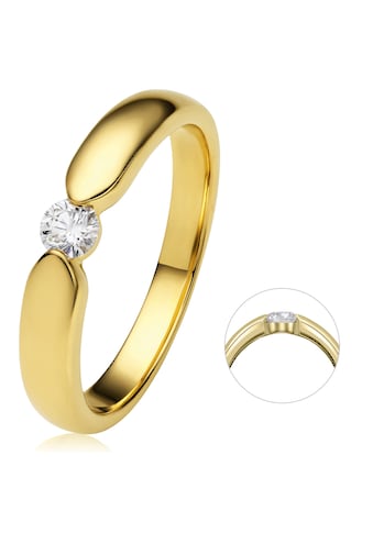 Diamantring »0.17 ct Diamant Brillant Spannfassung Ring aus 585 Gelbgold«