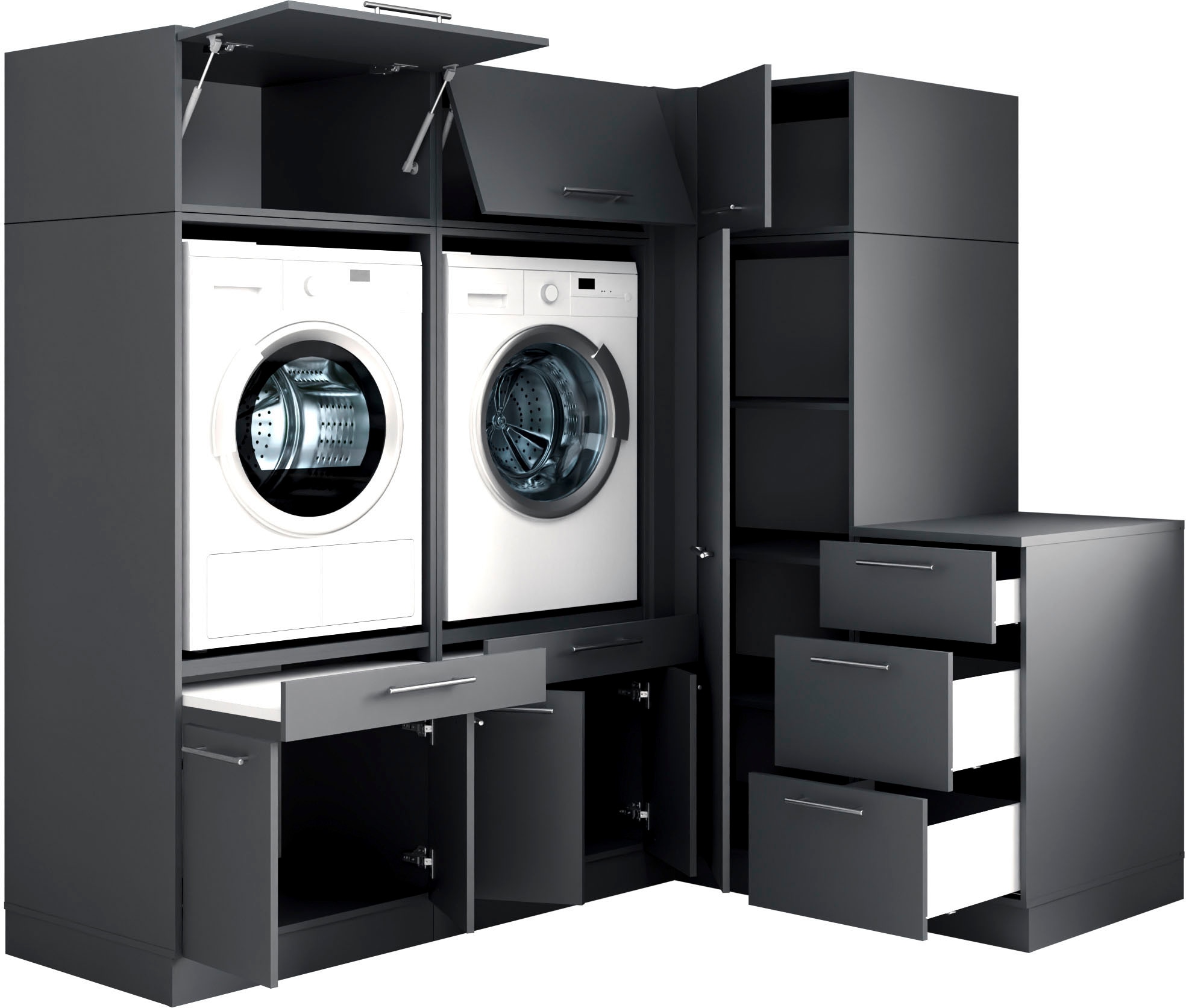 Laundreezy Mehrzweckschrank-Set »Laundreezy, 7-tlg. Mehrzweckschrank-Set B/H/T 203/200/68 cm« 6 Stk. tlg.