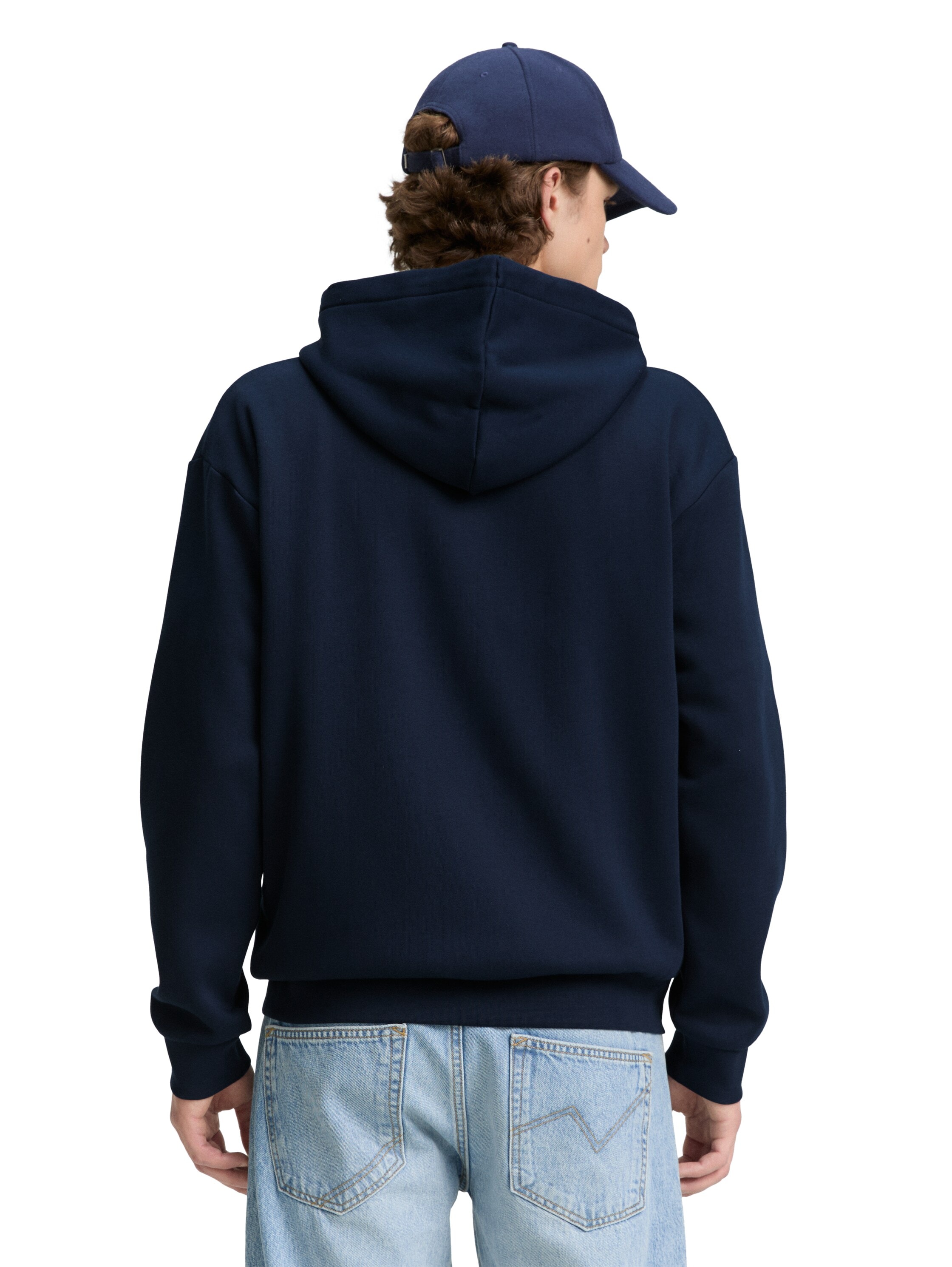 TOM TAILOR Denim Kapuzensweatjacke, mit Logostickerei