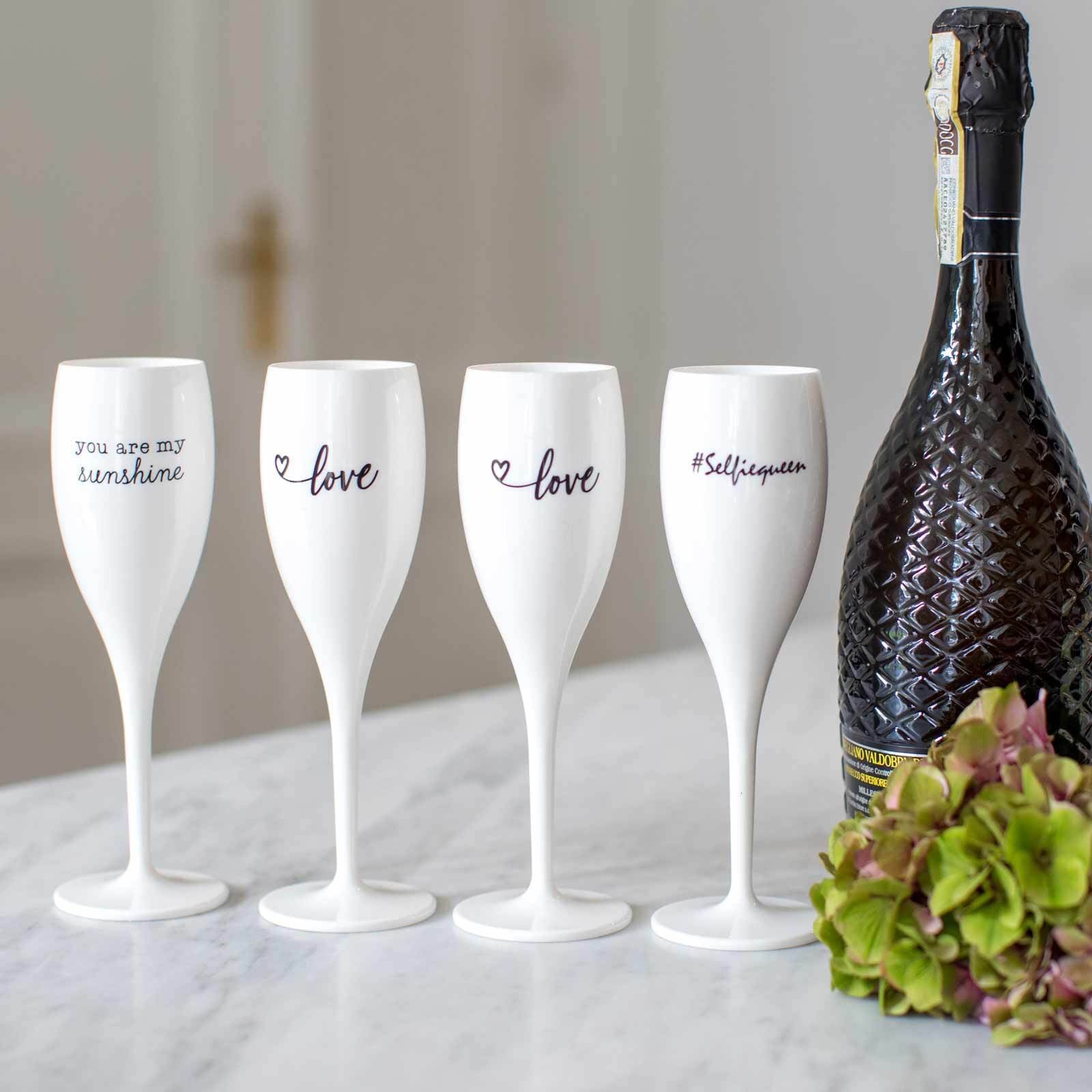 KOZIOL Sektglas »Sektglas Superglas mit Druck CHEERS NO. 1 100 ml transparent«