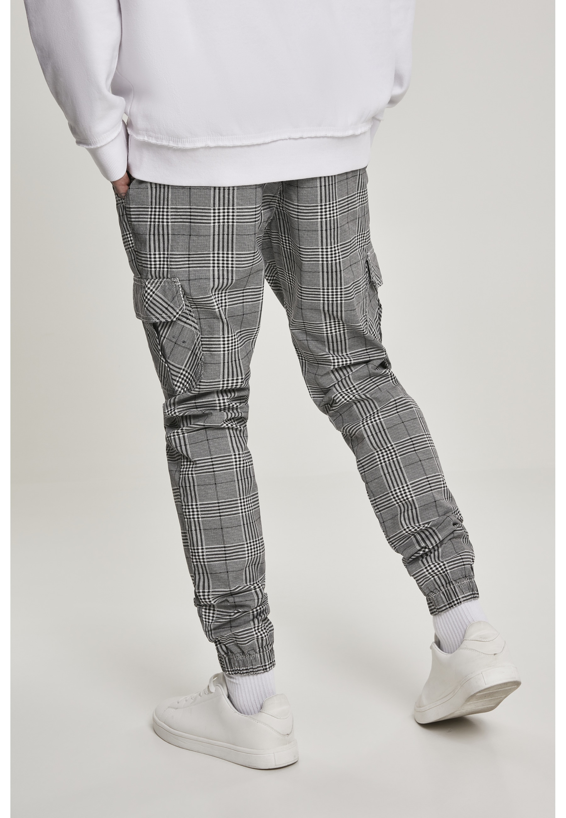 URBAN CLASSICS Cargohose »Urban Classics Herren AOP Glencheck Cargo Jog Pants«