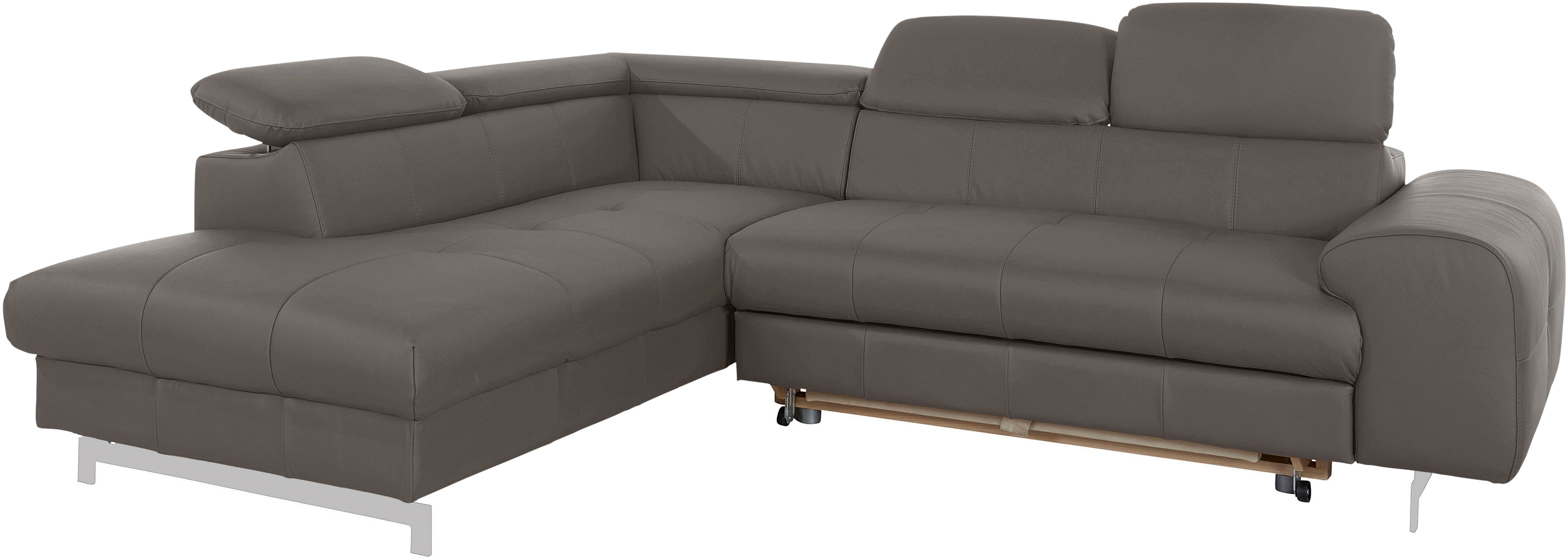 Thumbnail - COTTA Ecksofa "Chef L-Form", mit Kopfteilverstellung, edle Metallkufen, wahlweise mit Bettfunktion