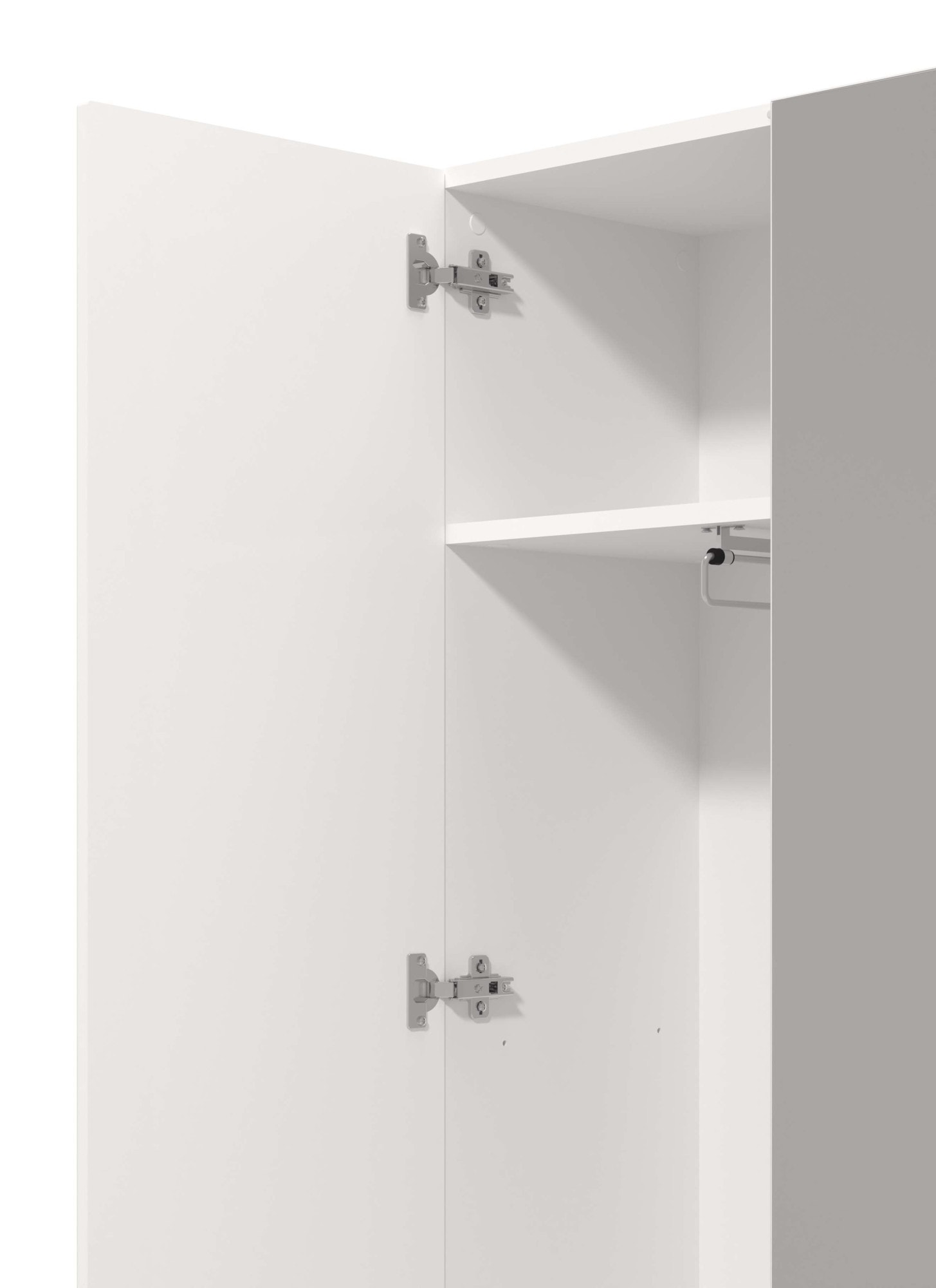INOSIGN Garderobenschrank »Belfort, Kleiderschrank, Stauraumschrank, Flurschrank, Höhe 195 cm«, in Opaque Weiß mit MDF-beschichtet Fronten, mit Spiegel