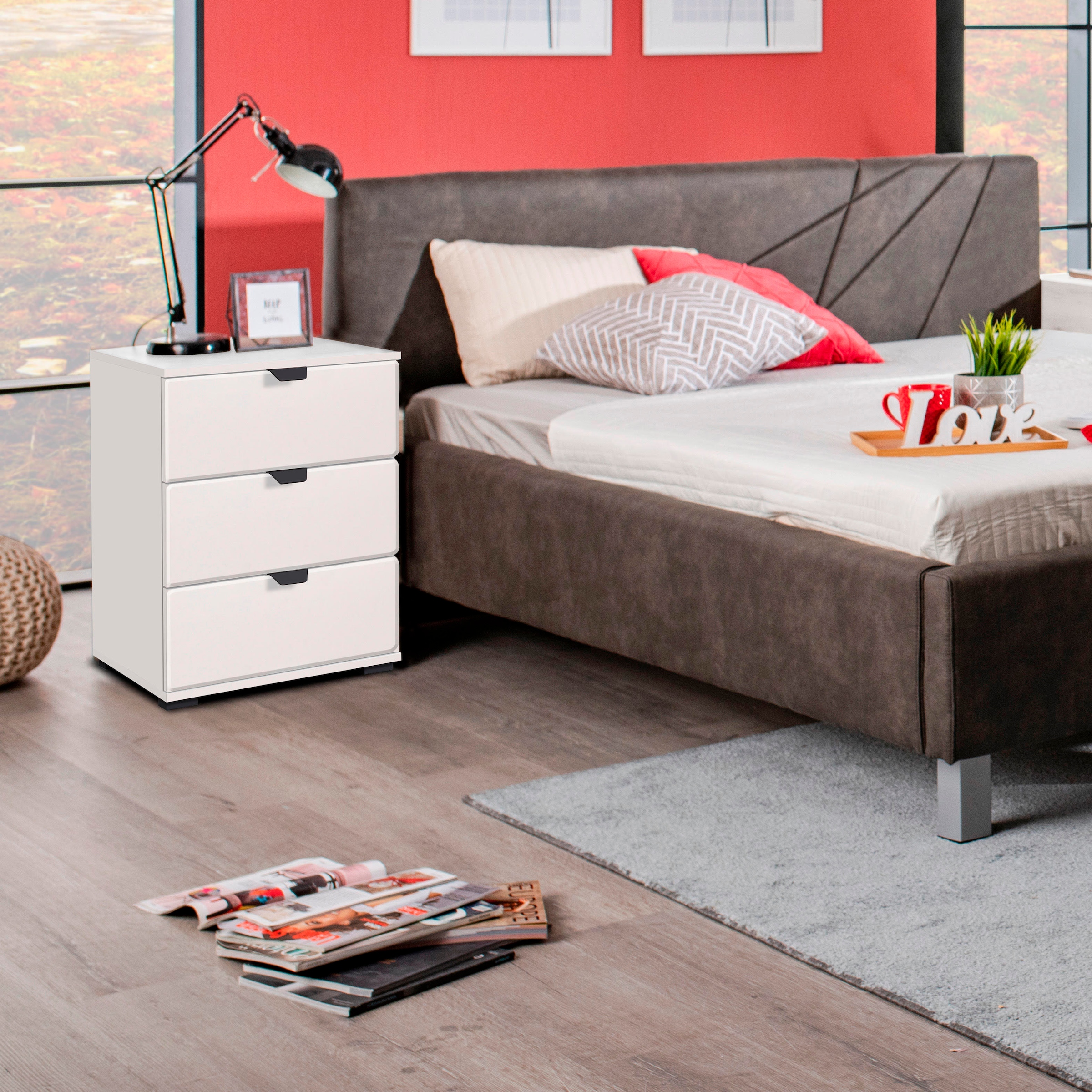 INOSIGN Nachtkommode »Duero«, mit 3 Schubkästen, Breite 45 cm
