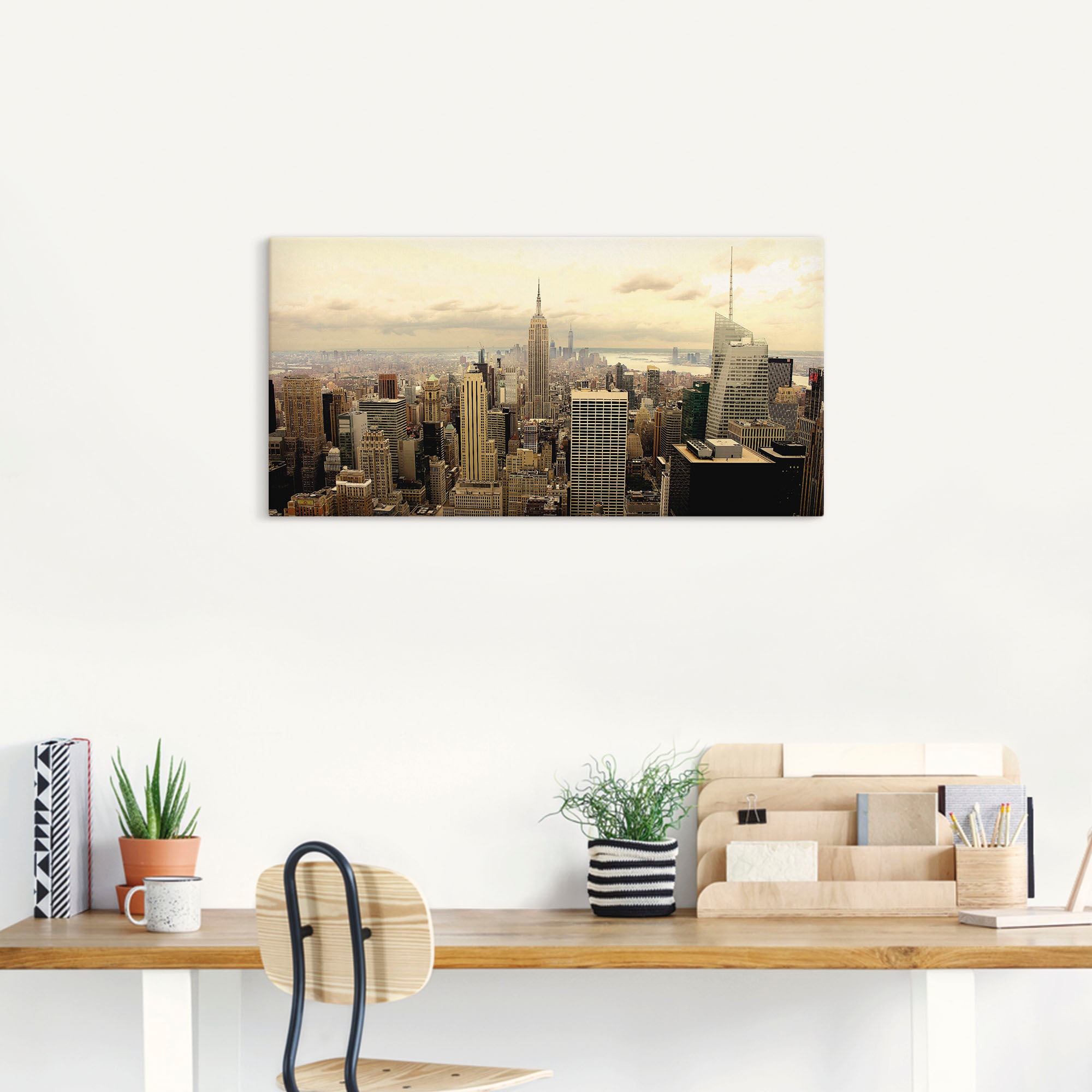 Artland Leinwandbild "Skyline Manhattan - New York" Amerika 1 Stk. tlg. als günstig online kaufen