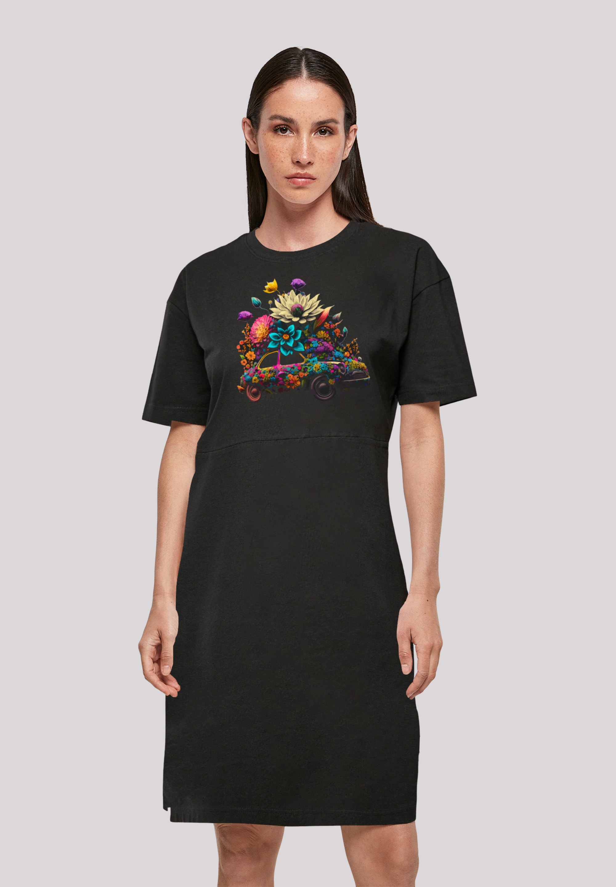 F4NT4STIC Shirtkleid »Blumen Auto«, Print