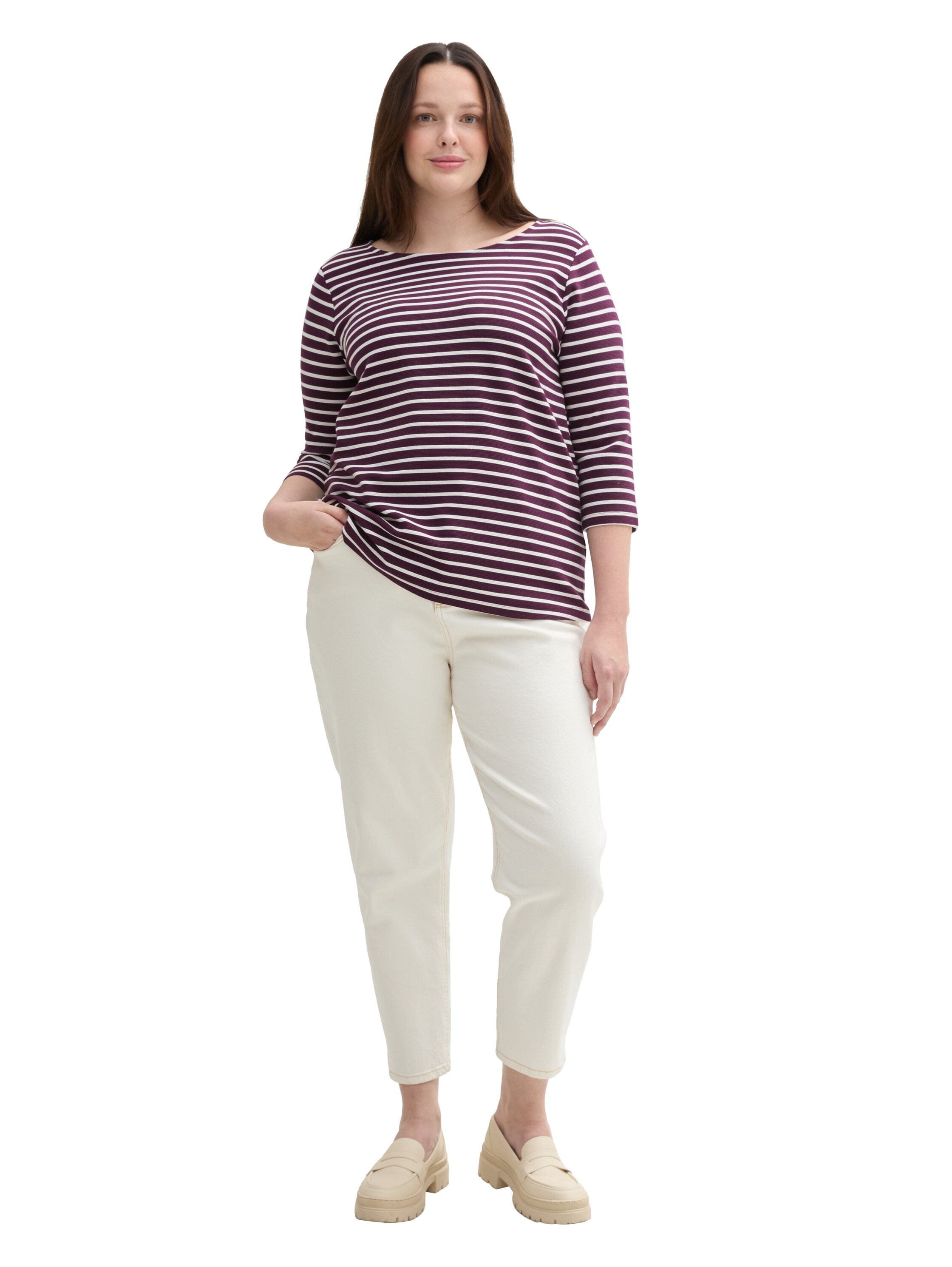 TOM TAILOR PLUS 3/4-Arm-Shirt »OTTOMA«, mit Streifenmuster