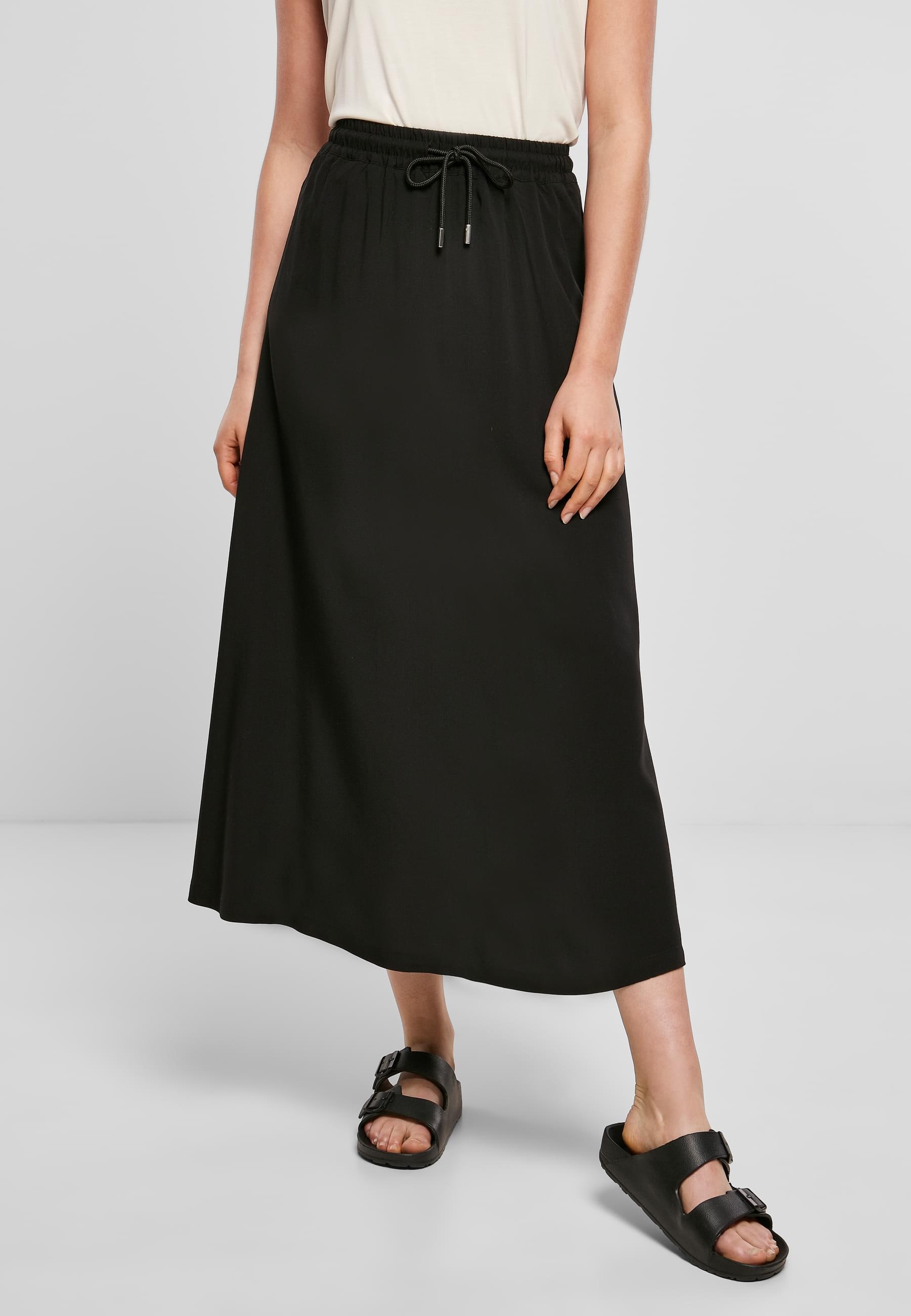 URBAN CLASSICS Jerseyrock »Urban Classics Damen Ladies Viscose Midi Skirt«, (1 tlg.)