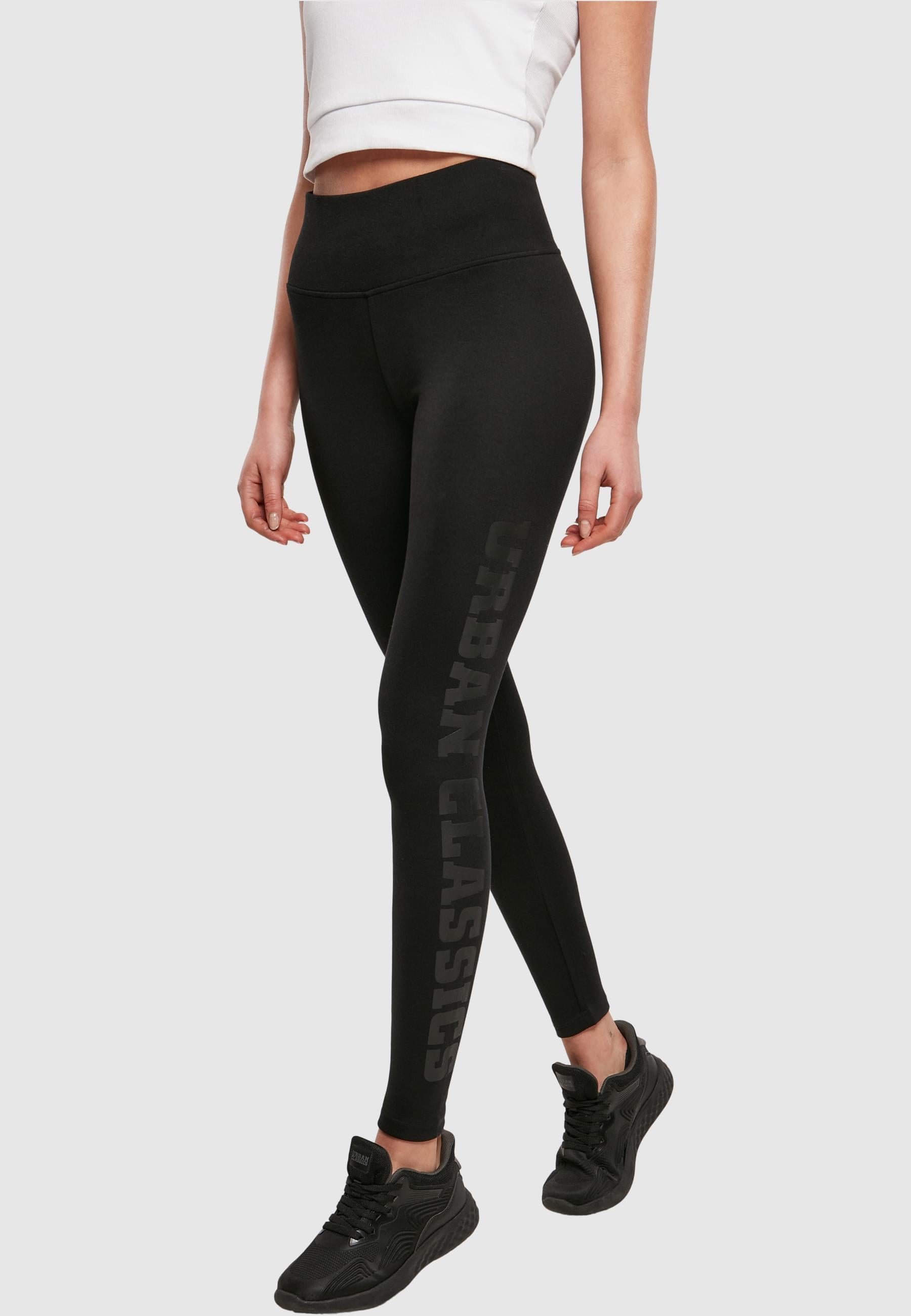 URBAN CLASSICS Leggings »Urban Classics Damen Ladies High Waist Branded Leggings«, (1 tlg.)