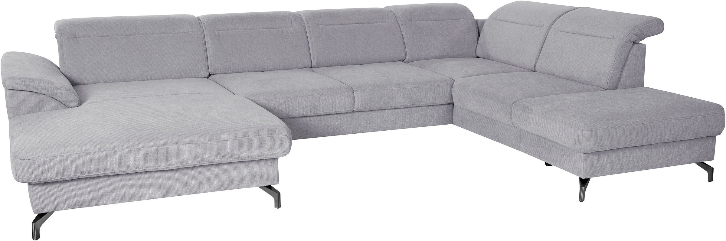sit&more Wohnlandschaft »Percy U-Form«, 12 cm Fußhöhe, Sitztiefenverstellung, wahlweise in 2 Fußfarben