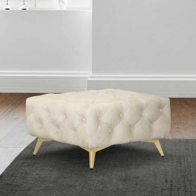 Home affaire Polsterhocker »Amaury« Chesterfield-Optik, Breite 80cm, Fußfarbe wählbar