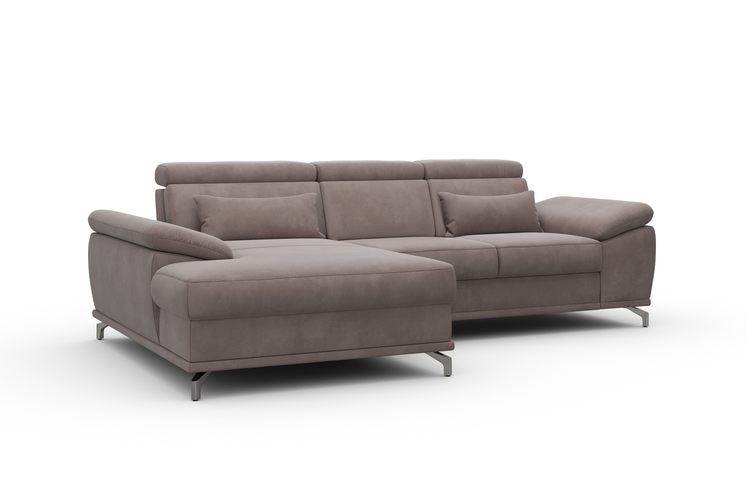 sit&more Ecksofa »Cabrio L-Form, mit Sitztiefenverstellung, Arm- und Kopfteilverstellung«, 2 Nierenkissen, Federkern, optional Bettfunktion und Stauraum