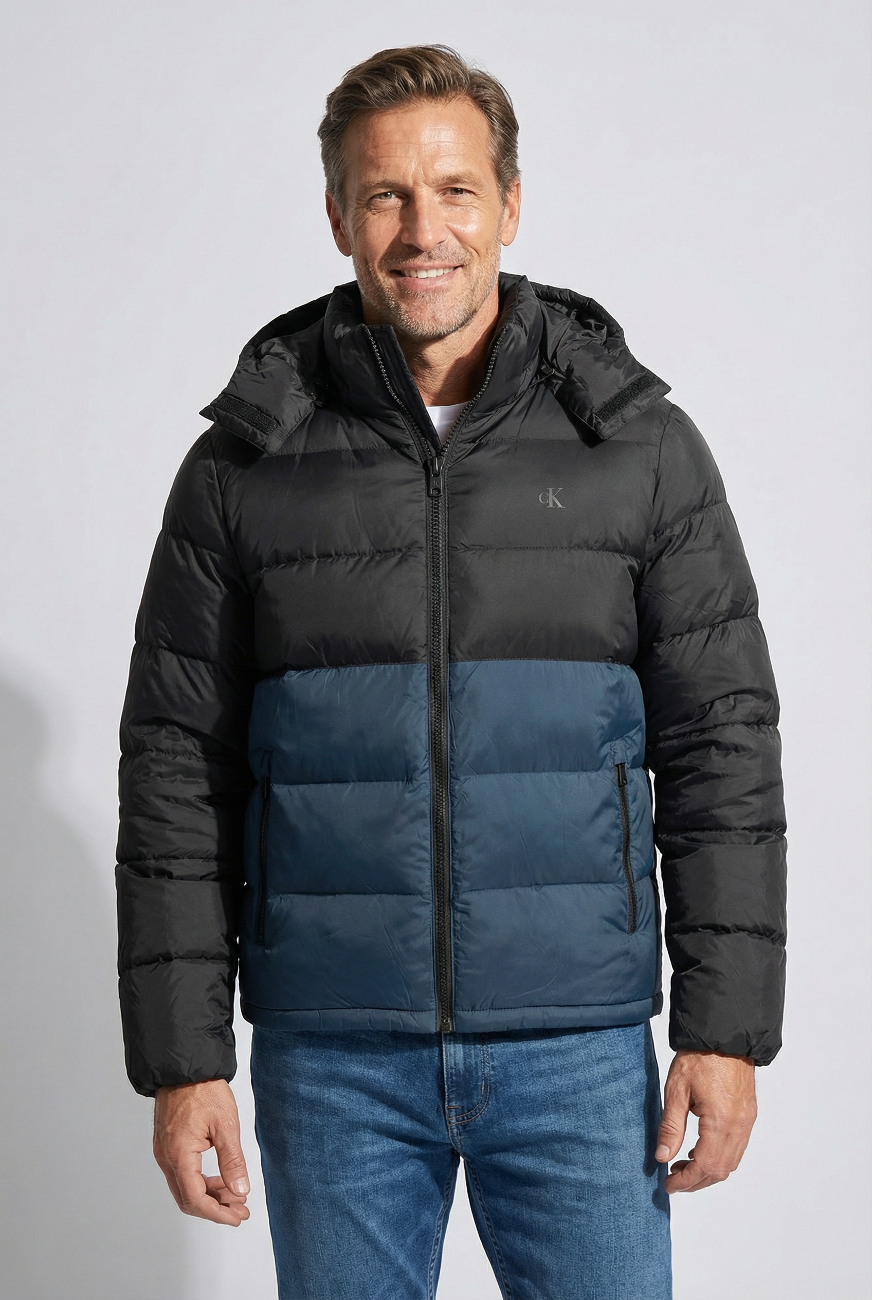 Calvin Klein Jeans Steppjacke "LS NYLON COLOR BOCK PUFFER JKT" mit Kapuze M günstig online kaufen