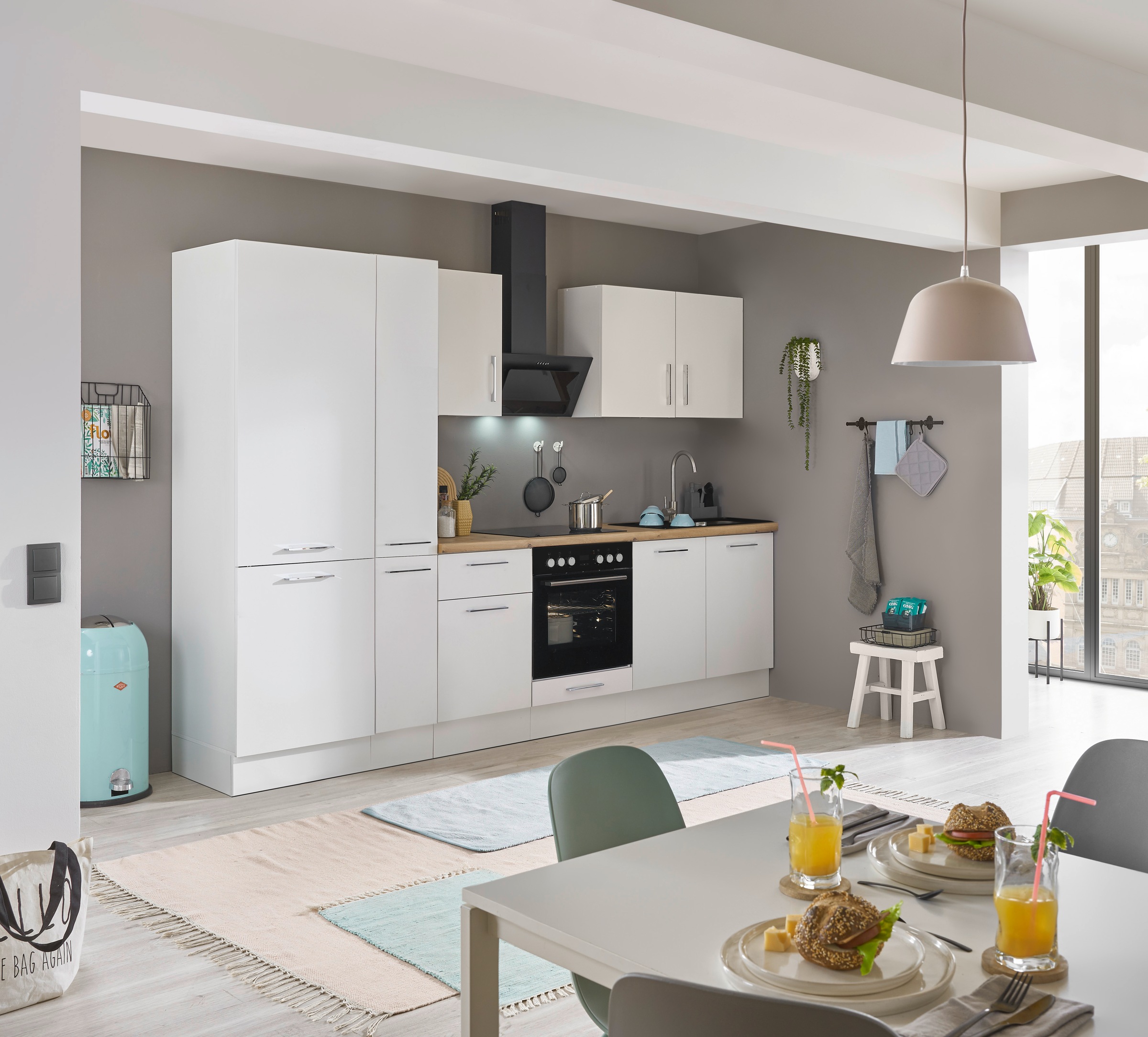 BASIC by Balculina Küchenzeile »Turin«, Breite 300 cm, wahlweise mit E-Geräten
