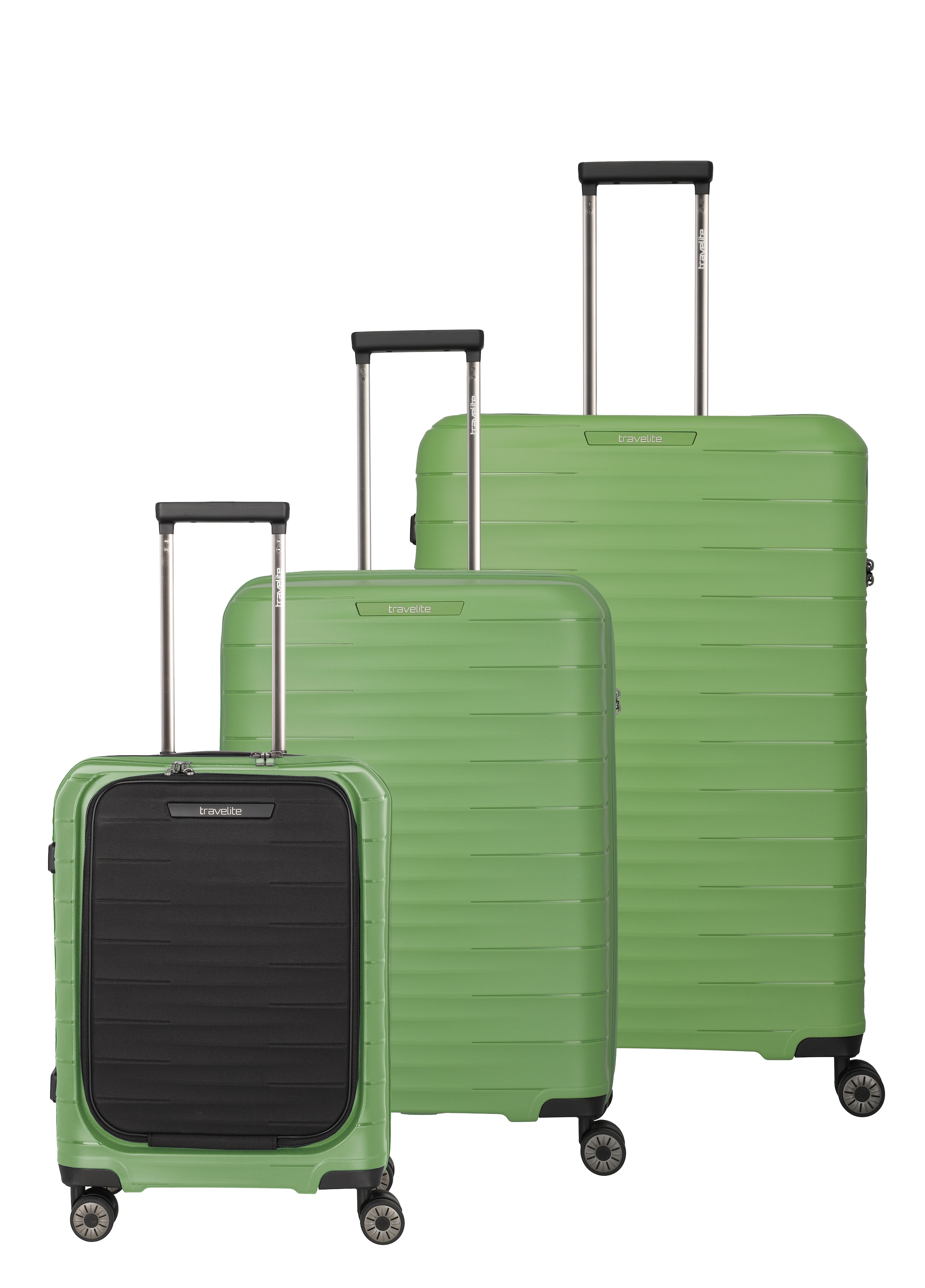 travelite Trolleyset »MOOBY 3-teilig Reisekoffer Hartschale« mit TSA-Schloss und recyceltem Polypropylen