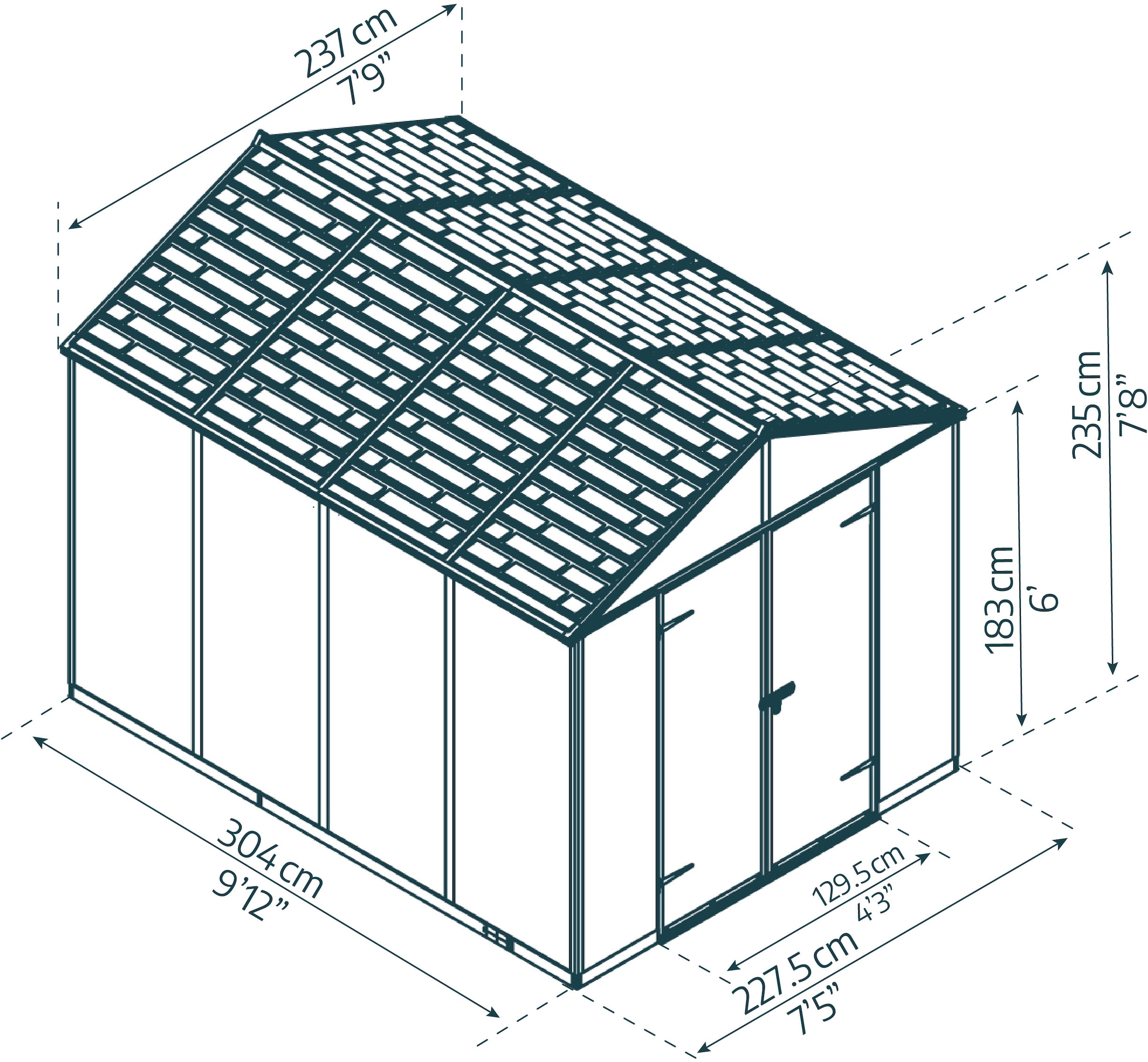 Palram - Canopia Gerätehaus »Rubicon«, mit lebenslang widerstandsfähigen Wandpaneelen