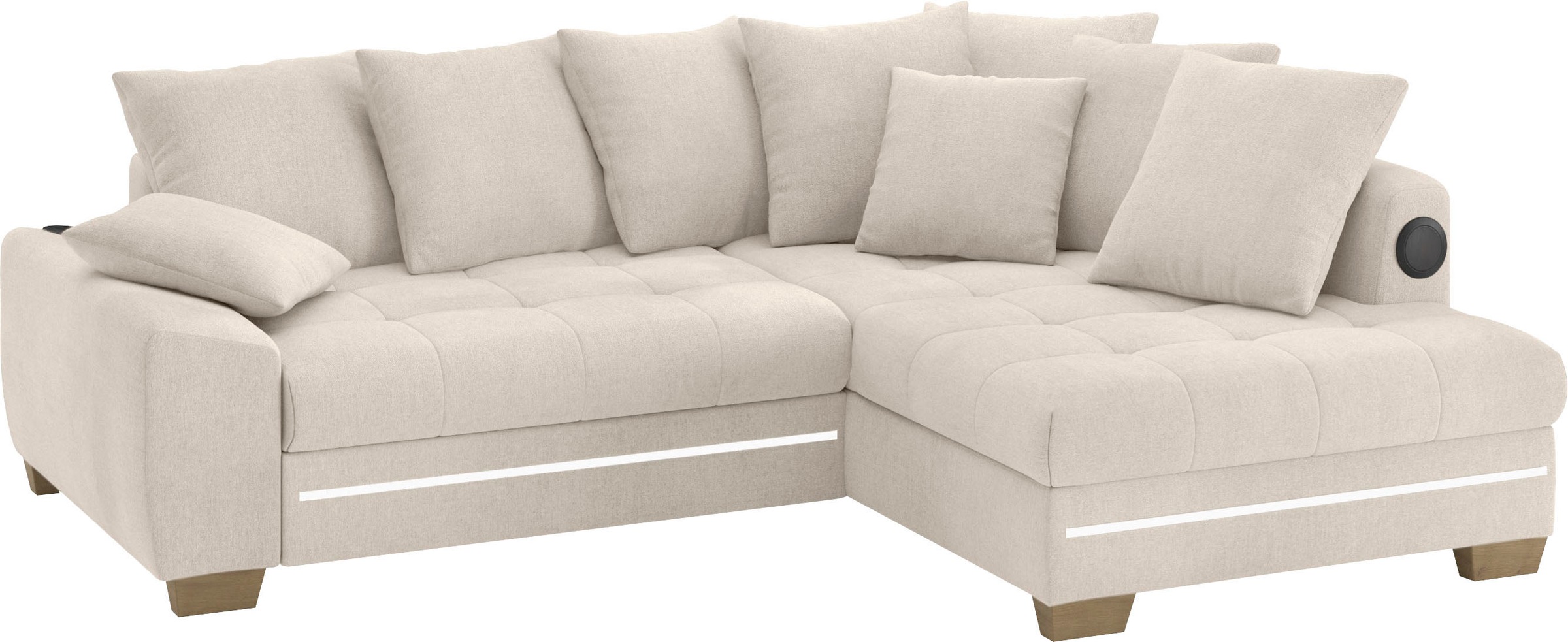 Mr. Couch Ecksofa "Nikita II, L-Form", mit Kaltschaum, RGB-LED, Soundsystem günstig online kaufen
