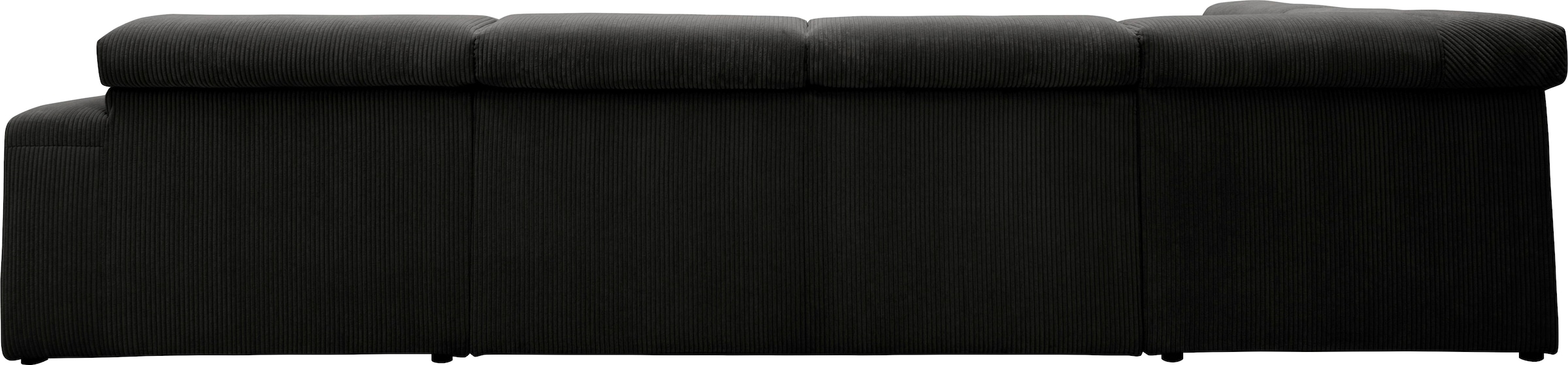 DOMO collection Wohnlandschaft »Brandon viele Bezugsarten, auch in Cord und Leder, incl. Nierenkissen«, mit Kopfteilverstellung, wahlweise Sitztiefenverstellung, U-Form