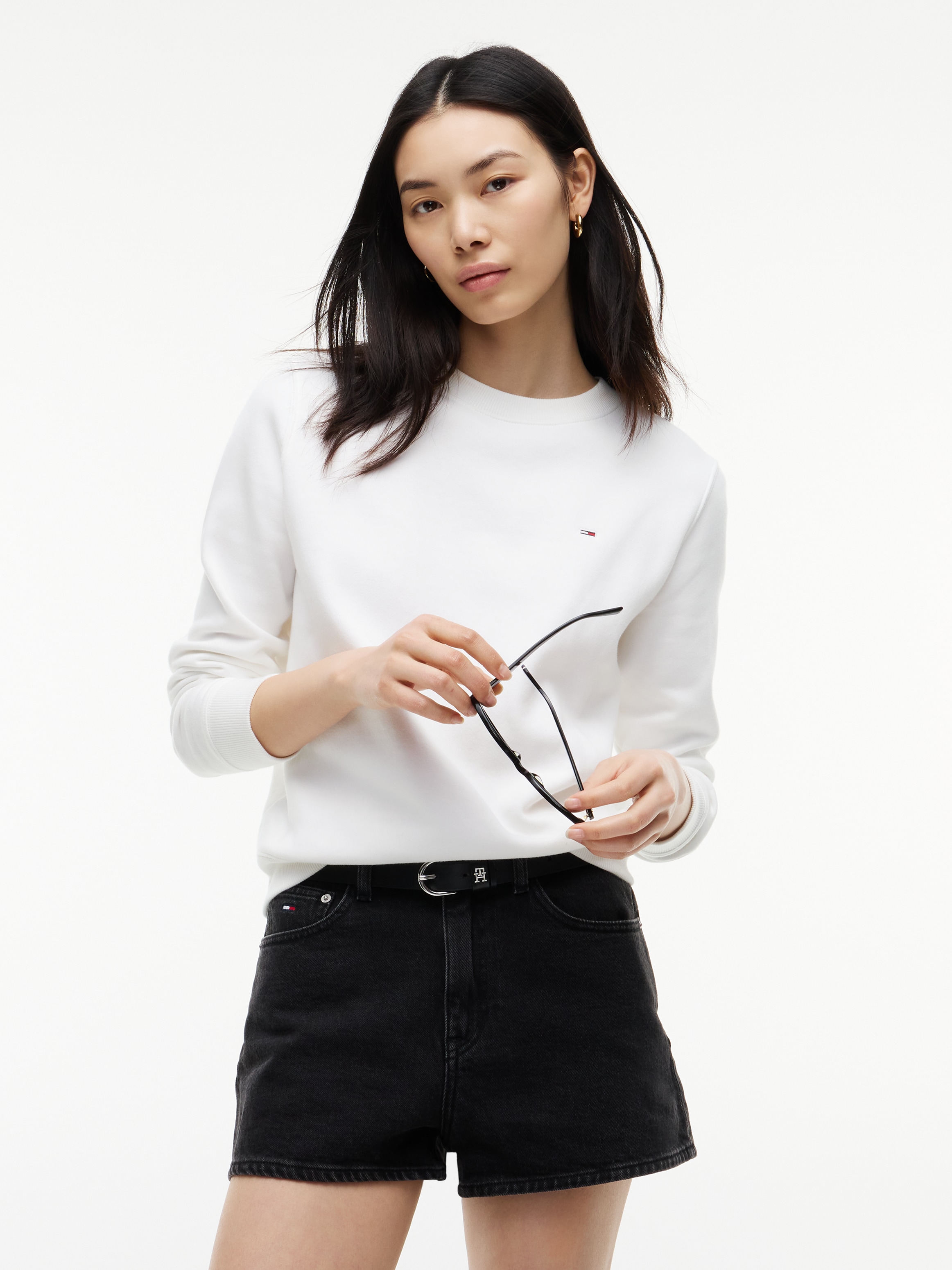 Tommy Jeans Sweatshirt "TJW REG S FLAG CREW", mit Logostickerei, Regular Fit
