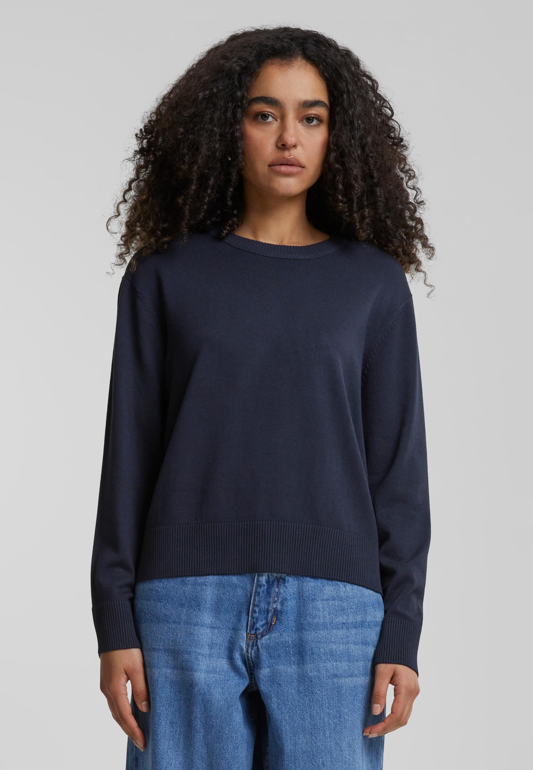 URBAN CLASSICS Rundhalspullover »Urban Classics Damen Ladies Knitted Roundneck Sweater«, (1 tlg.)