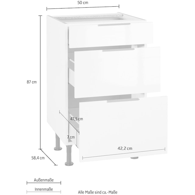 OPTIFIT Unterschrank »Tara«, mit Vollauszug und Soft-Close-Funktion, Breite  50 cm | BAUR