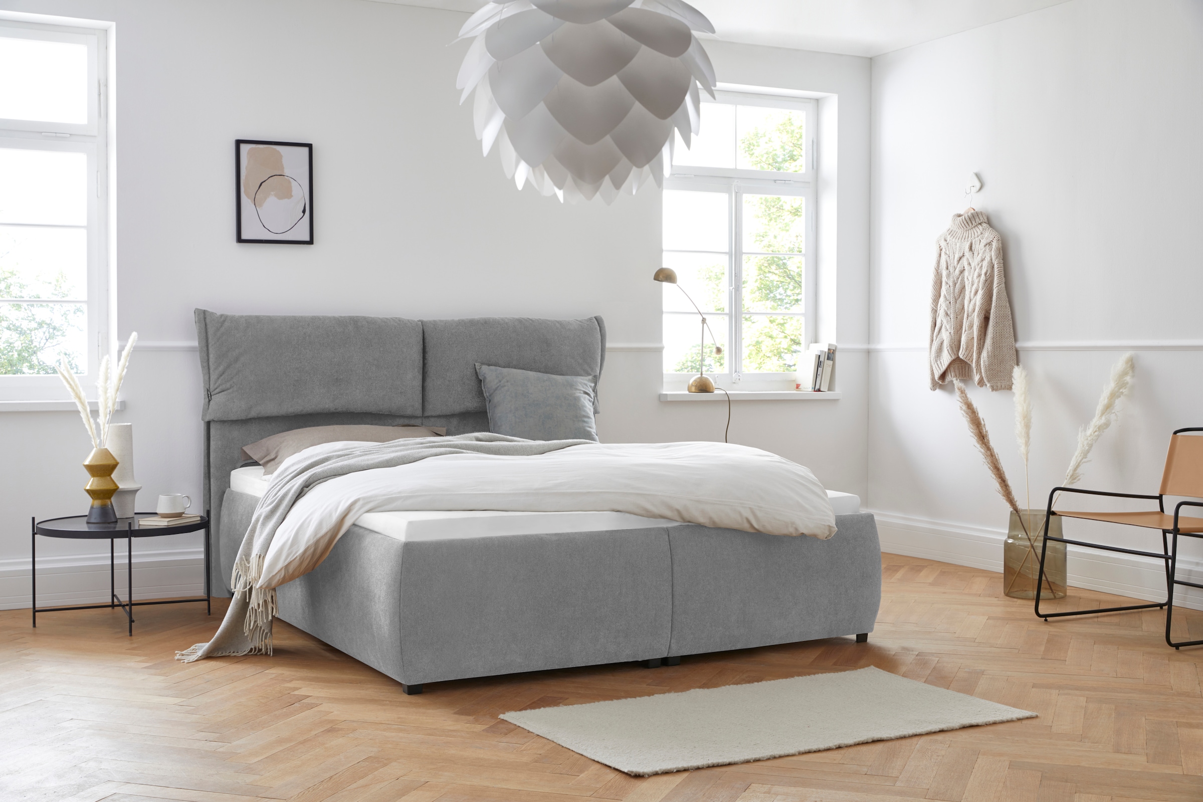 Home affaire Polsterbett "Jenson" als Bettgestell oder mit 3 Matratzenarten günstig online kaufen