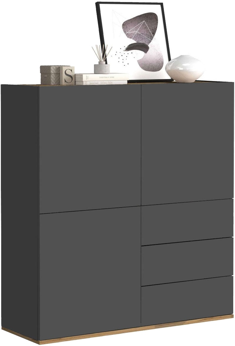 INOSIGN Highboard »GARDA Highboard, Kommode, Schrank, Grifflos mit Push to Open«, (1 St.), 3 Türen, 3 Schubladen, grifflos Breite 102 cm